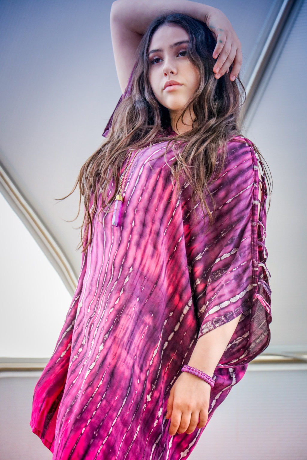 ADIM TUNIC - ELECTRIC FUCHSIA / BAMBOO STRIPE - BHAVANI COLLECTIVE