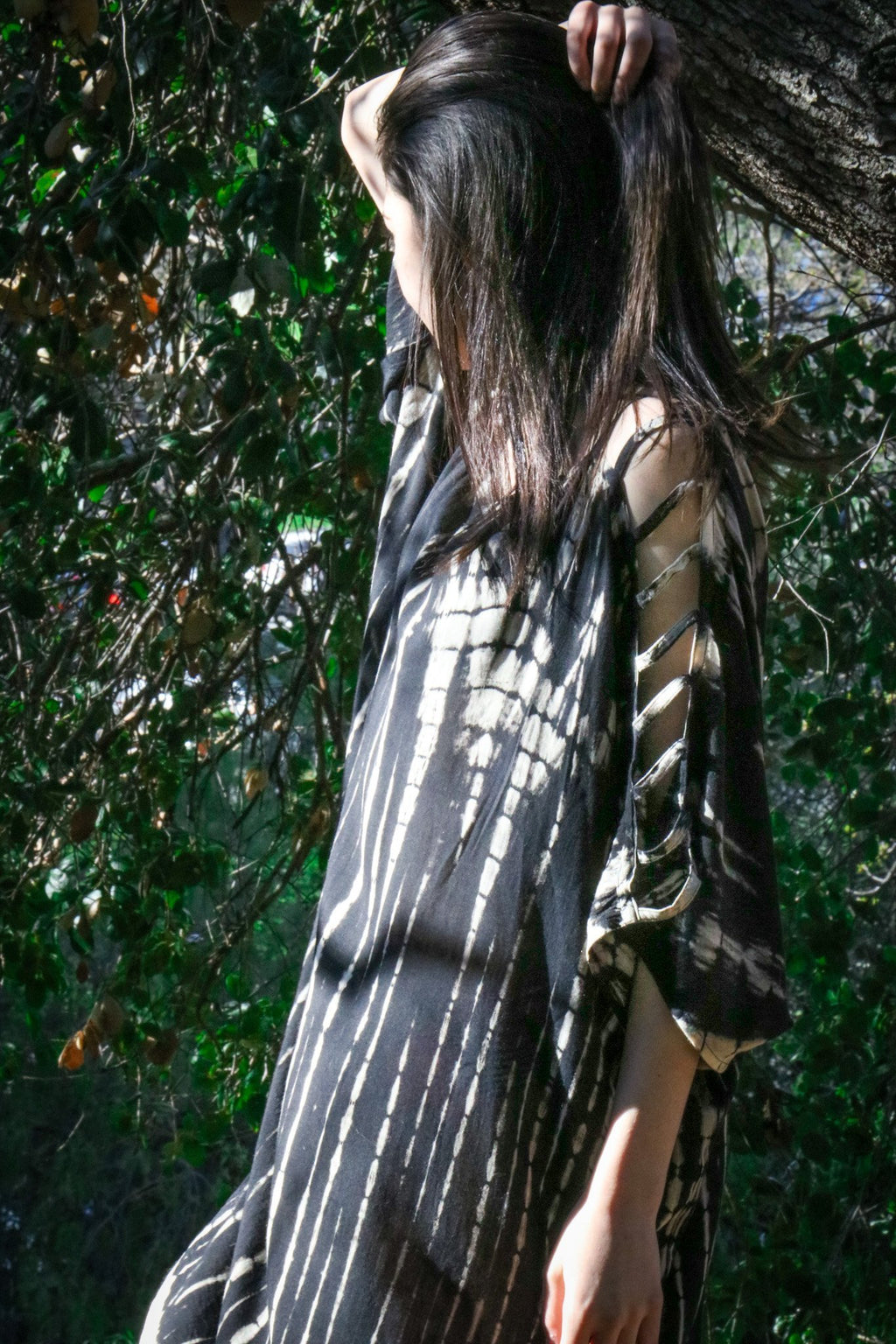 ADIM TUNIC - OBSIDIAN / BAMBOO STRIPE - BHAVANI COLLECTIVE