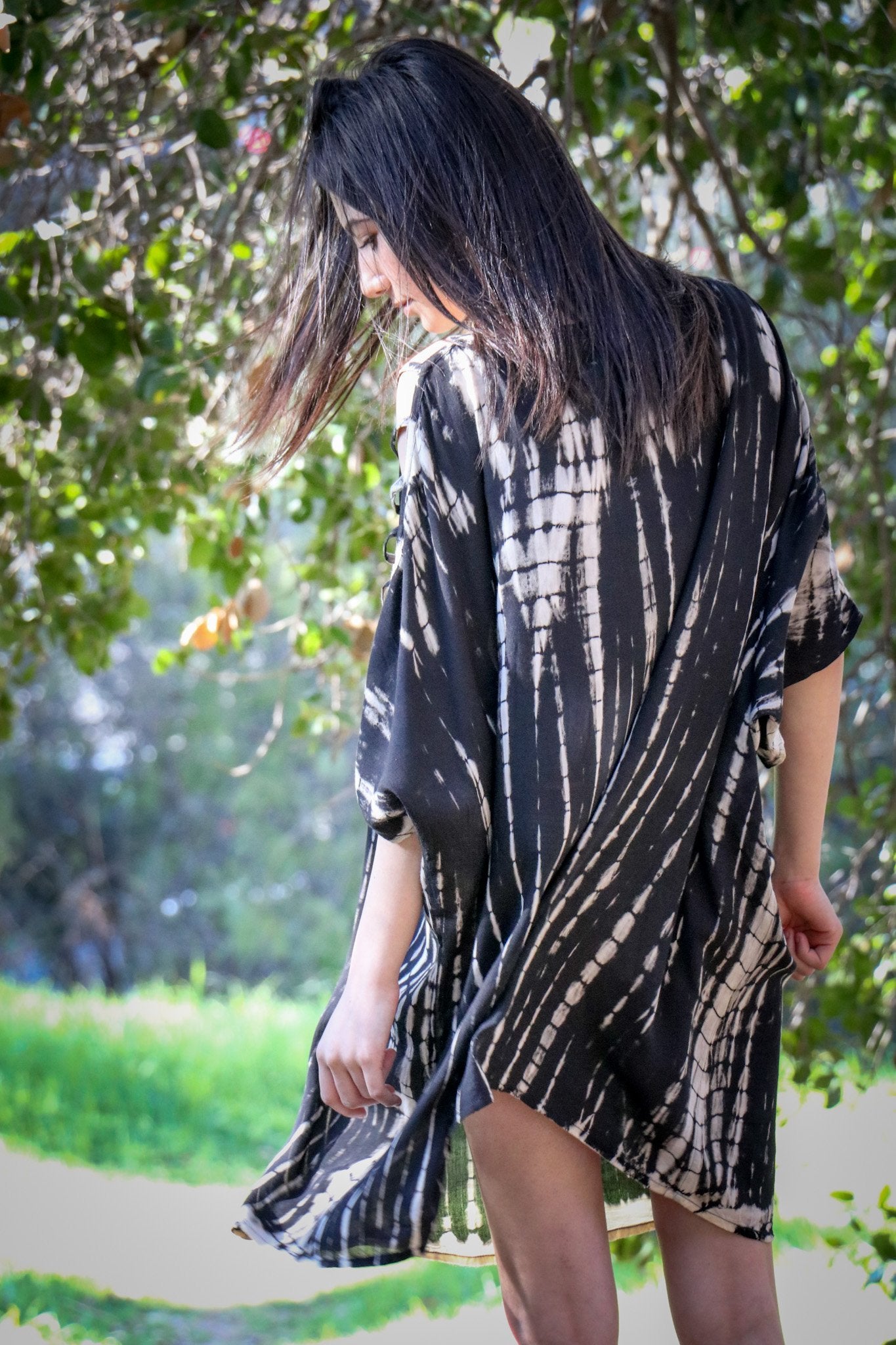 ADIM TUNIC - OBSIDIAN / BAMBOO STRIPE - BHAVANI COLLECTIVE