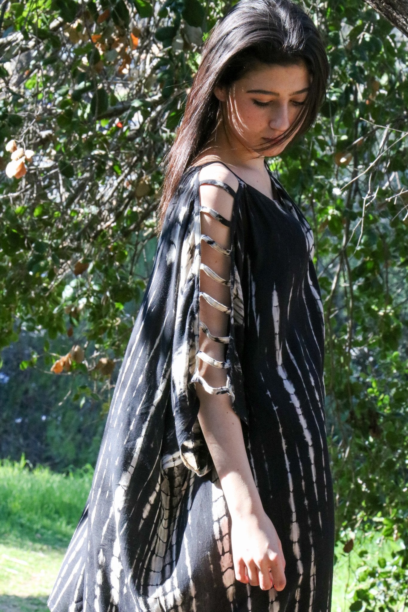 ADIM TUNIC - OBSIDIAN / BAMBOO STRIPE - BHAVANI COLLECTIVE