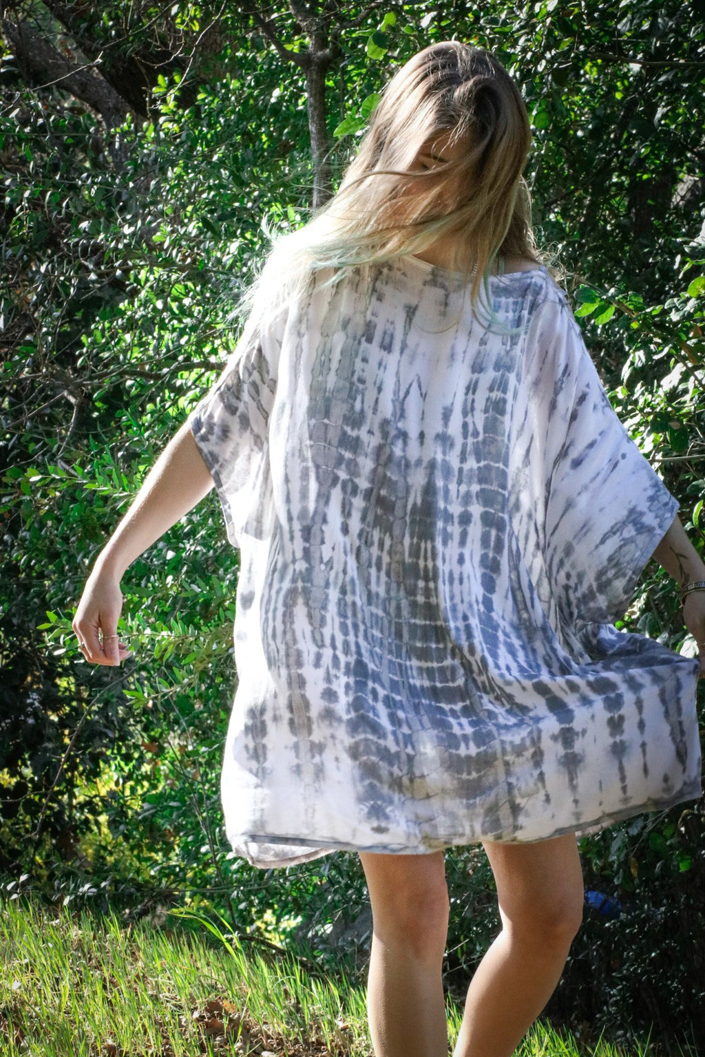 ADIM TUNIC - SILVER / BAMBOO STRIPE - BHAVANI COLLECTIVE