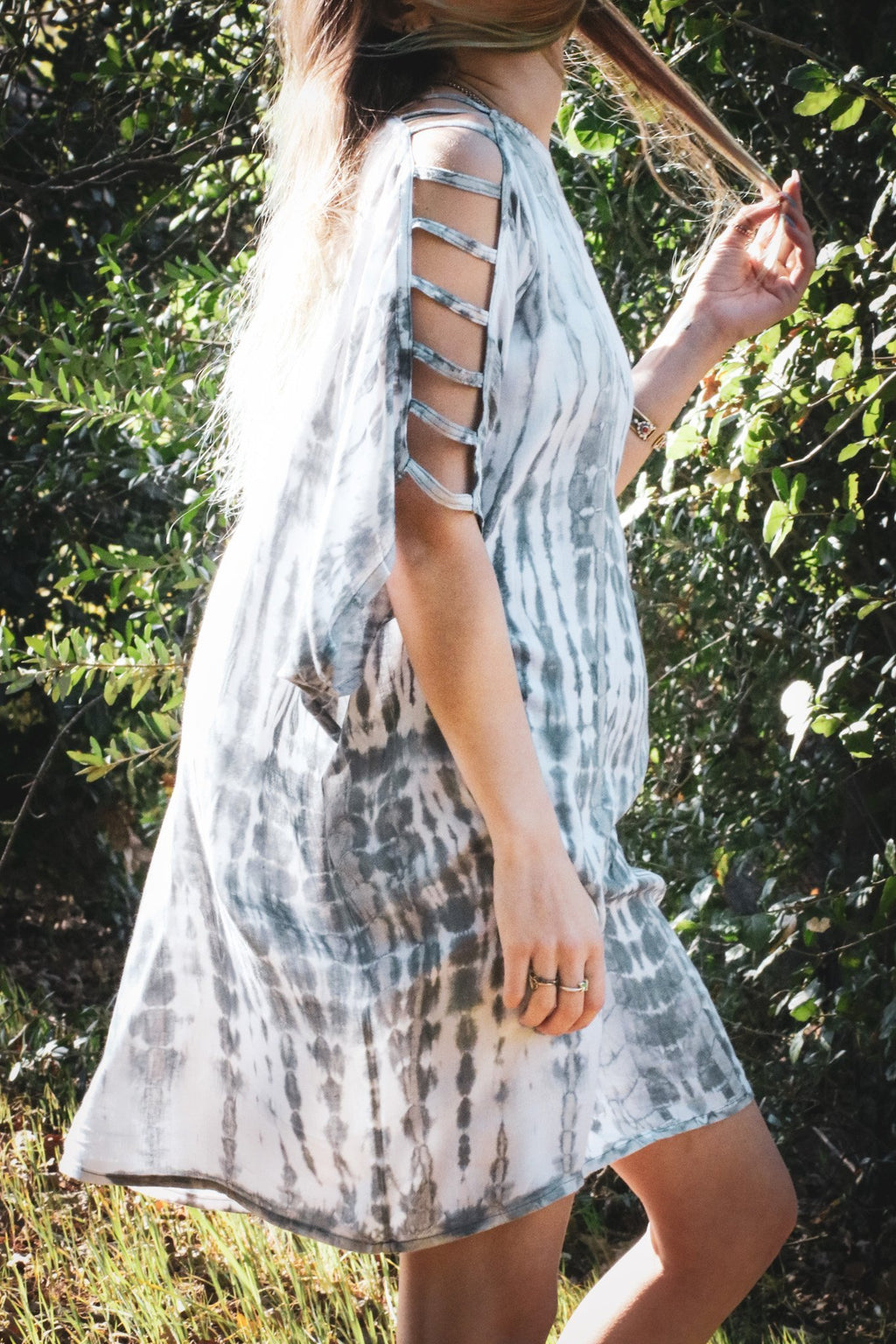 ADIM TUNIC - SILVER / BAMBOO STRIPE - BHAVANI COLLECTIVE