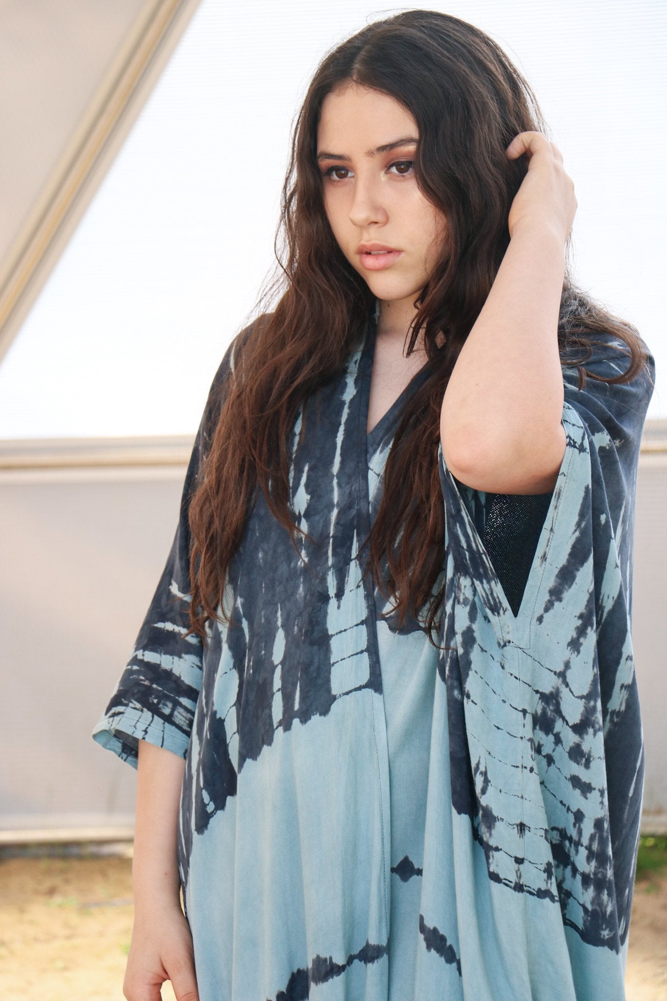 GODDESS KIMONO - AGAVE / GHOST STRIPE - BHAVANI COLLECTIVE