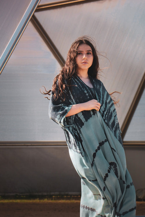 GODDESS KIMONO - AGAVE / GHOST STRIPE - BHAVANI COLLECTIVE