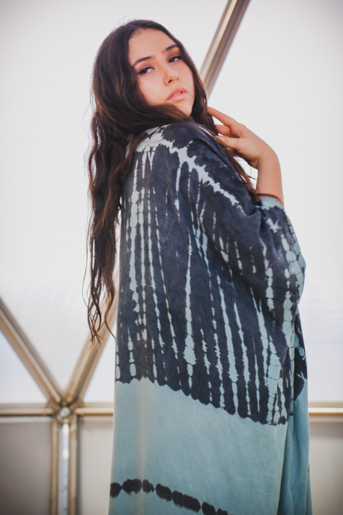 GODDESS KIMONO - AGAVE / GHOST STRIPE - BHAVANI COLLECTIVE