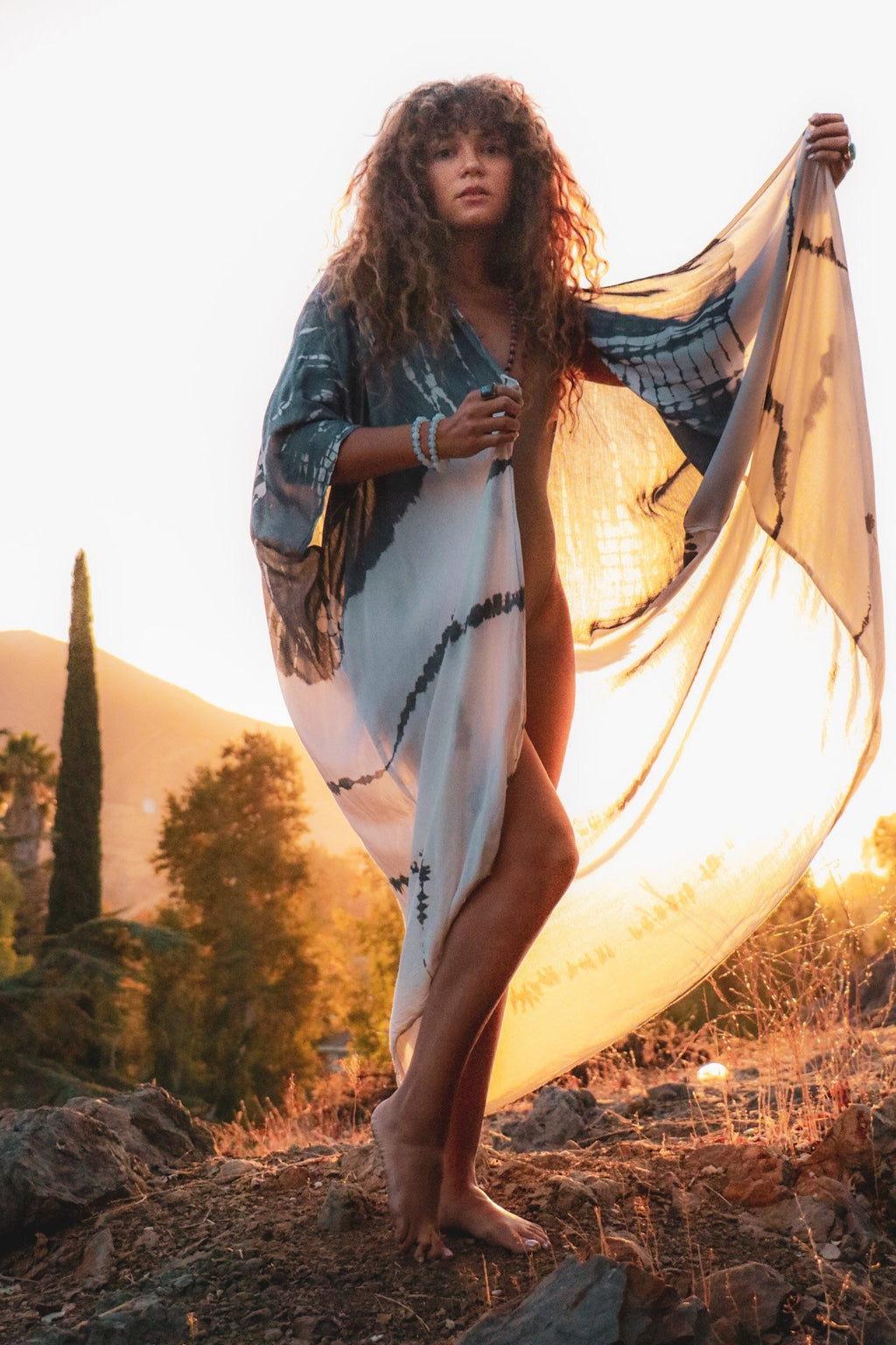 GODDESS KIMONO - CLOUD / GHOST STRIPE - BHAVANI COLLECTIVE