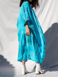 GODDESS KIMONO - ELECTRIC AQUA / BAMBOO STRIPE - BHAVANI COLLECTIVE
