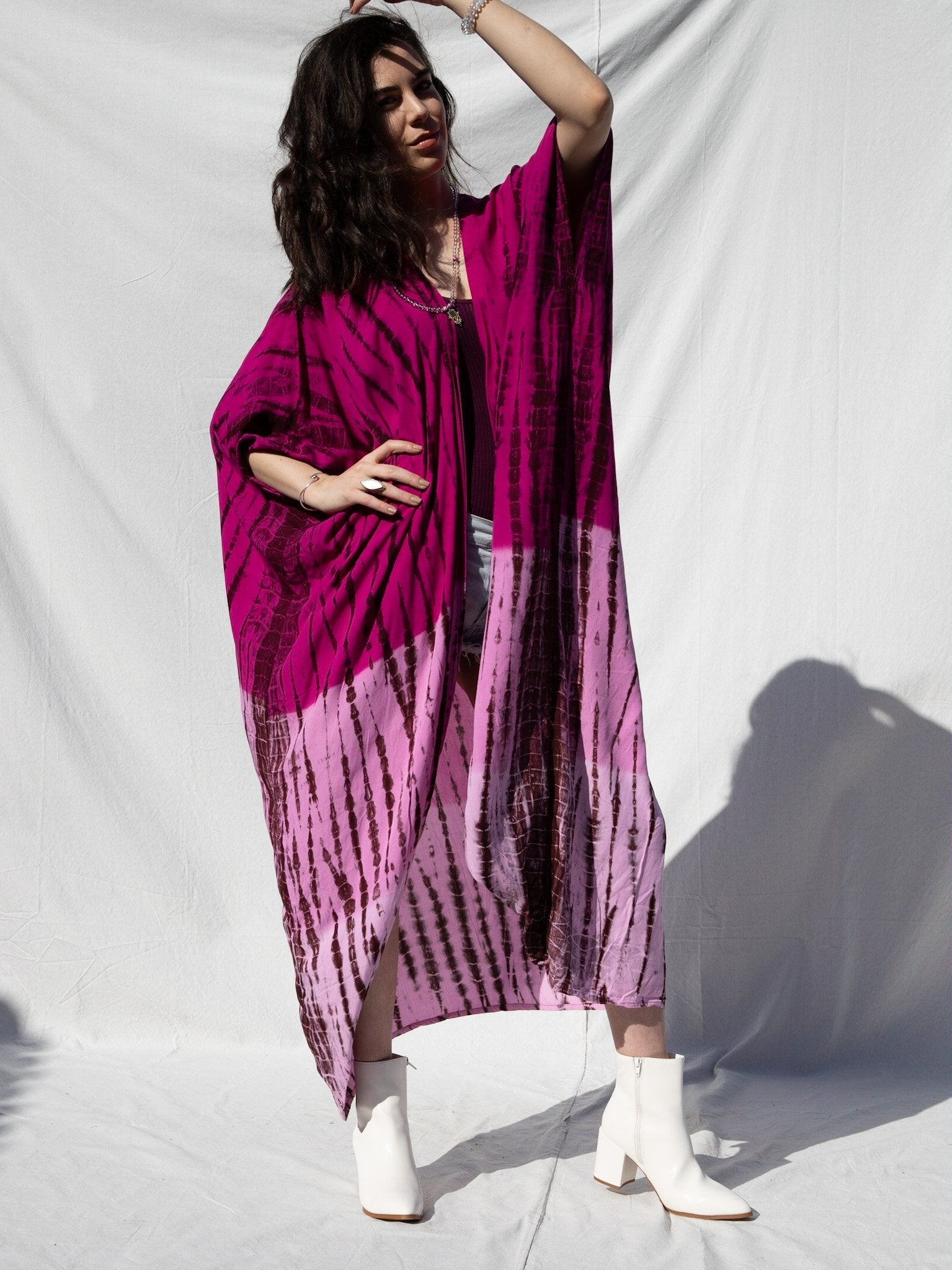 GODDESS KIMONO - ELECTRIC FUCHSIA OMBRE - BHAVANI COLLECTIVE