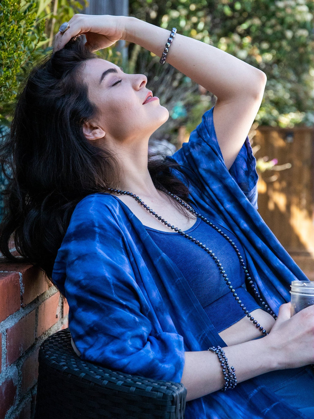 GODDESS KIMONO - INDIGO / BAMBOO STRIPE - BHAVANI COLLECTIVE