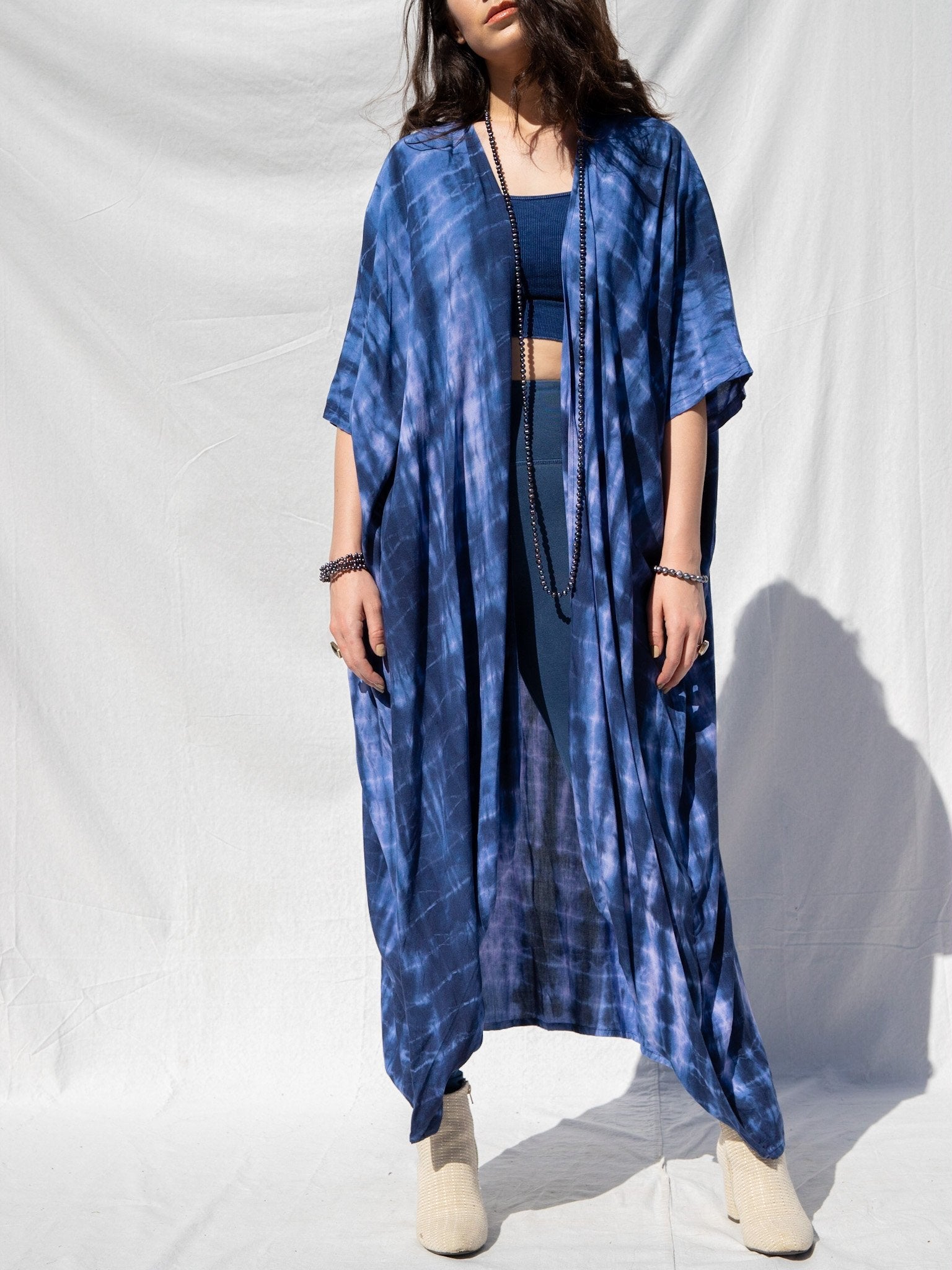 GODDESS KIMONO - INDIGO / BAMBOO STRIPE - BHAVANI COLLECTIVE