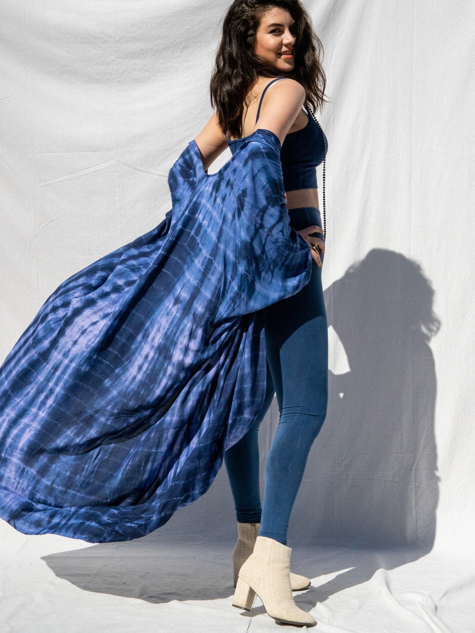 GODDESS KIMONO - INDIGO / BAMBOO STRIPE - BHAVANI COLLECTIVE