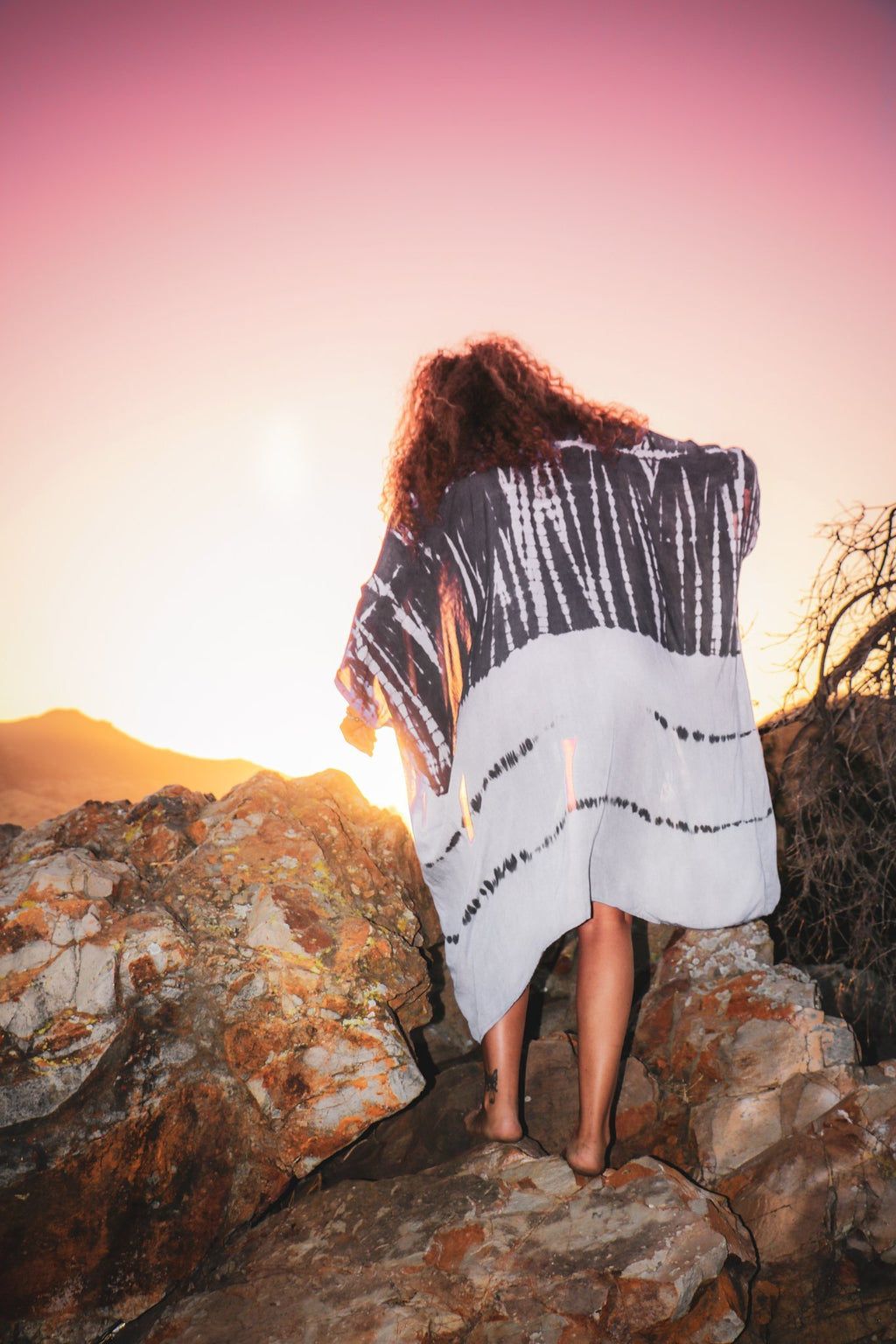 GODDESS KIMONO - SILVER / GHOST STRIPE - BHAVANI COLLECTIVE