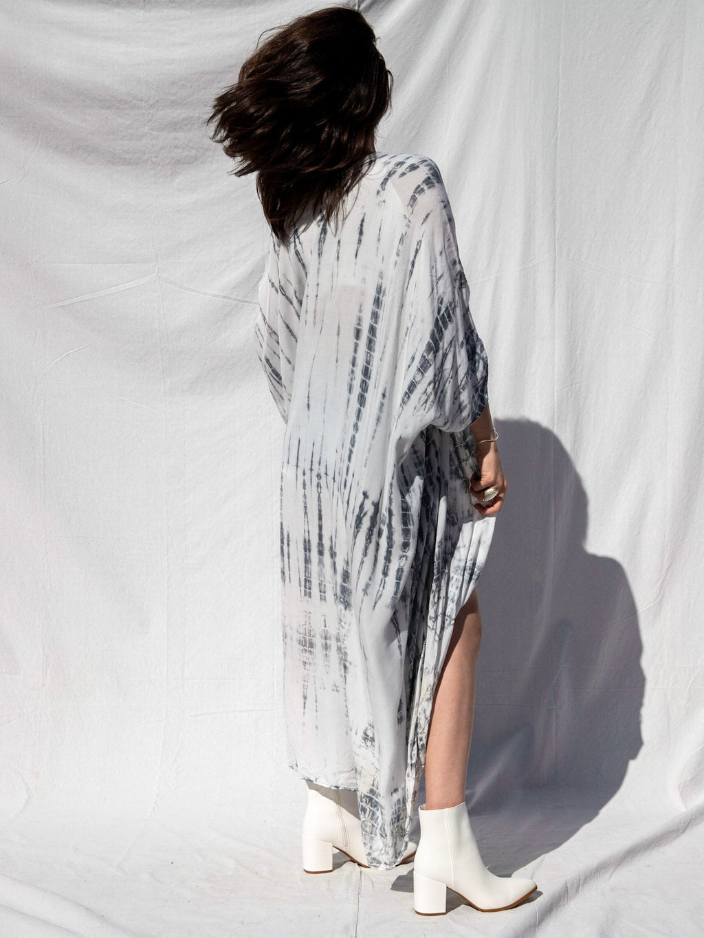 GODDESS KIMONO - WHITE LIGHT / BAMBOO STRIPE - BHAVANI COLLECTIVE