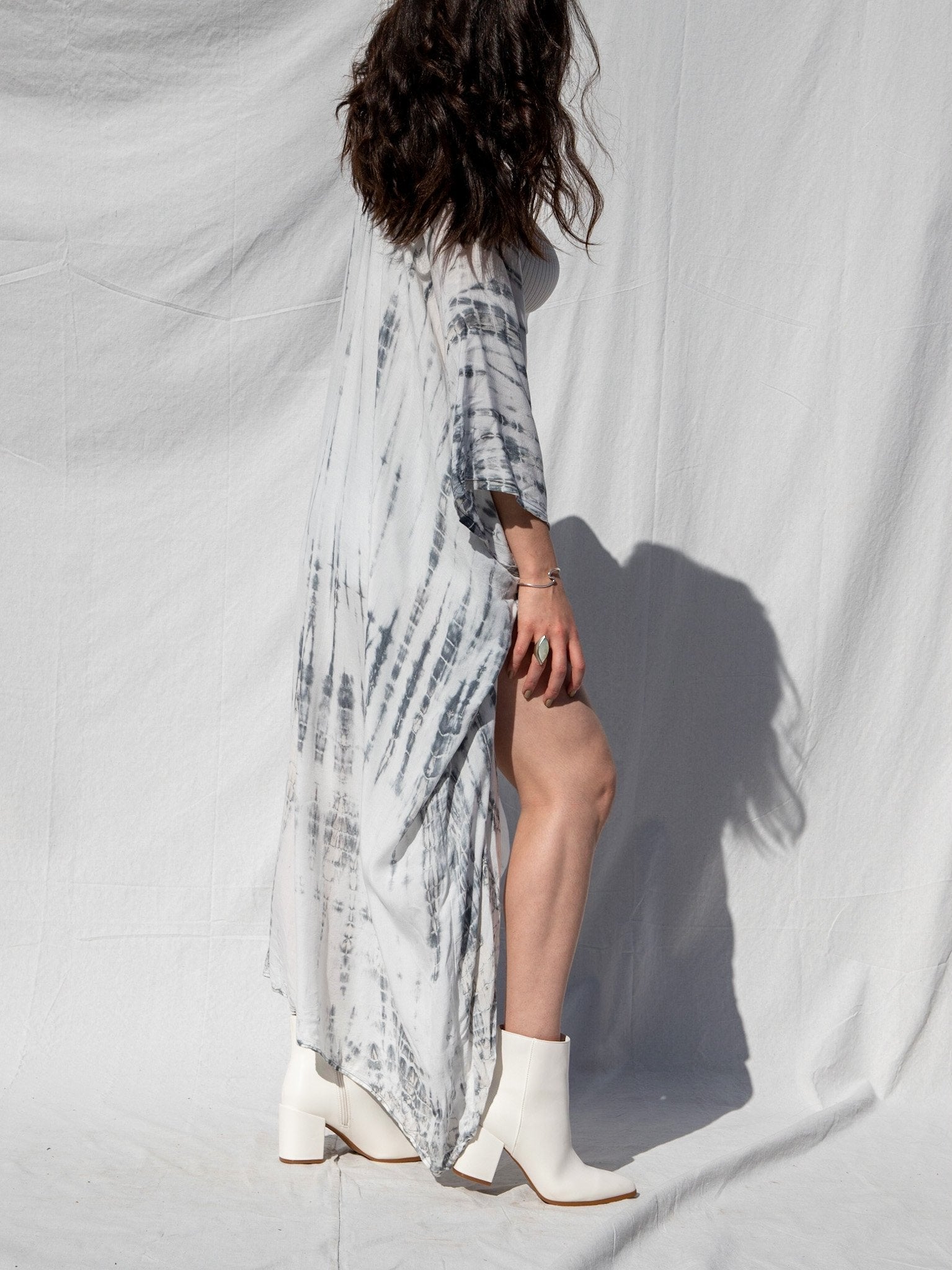 GODDESS KIMONO - WHITE LIGHT / BAMBOO STRIPE - BHAVANI COLLECTIVE