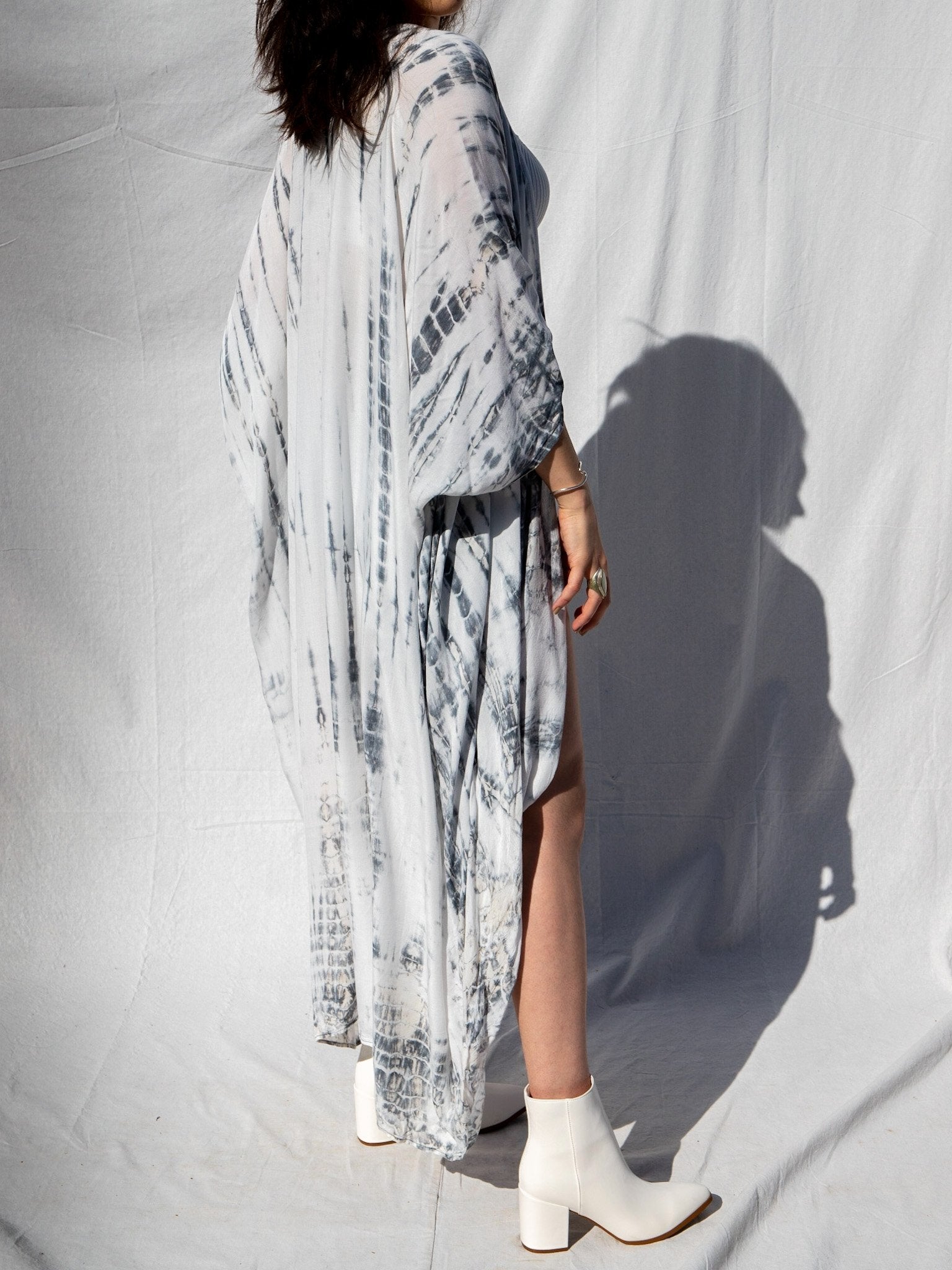 GODDESS KIMONO - WHITE LIGHT / BAMBOO STRIPE - BHAVANI COLLECTIVE