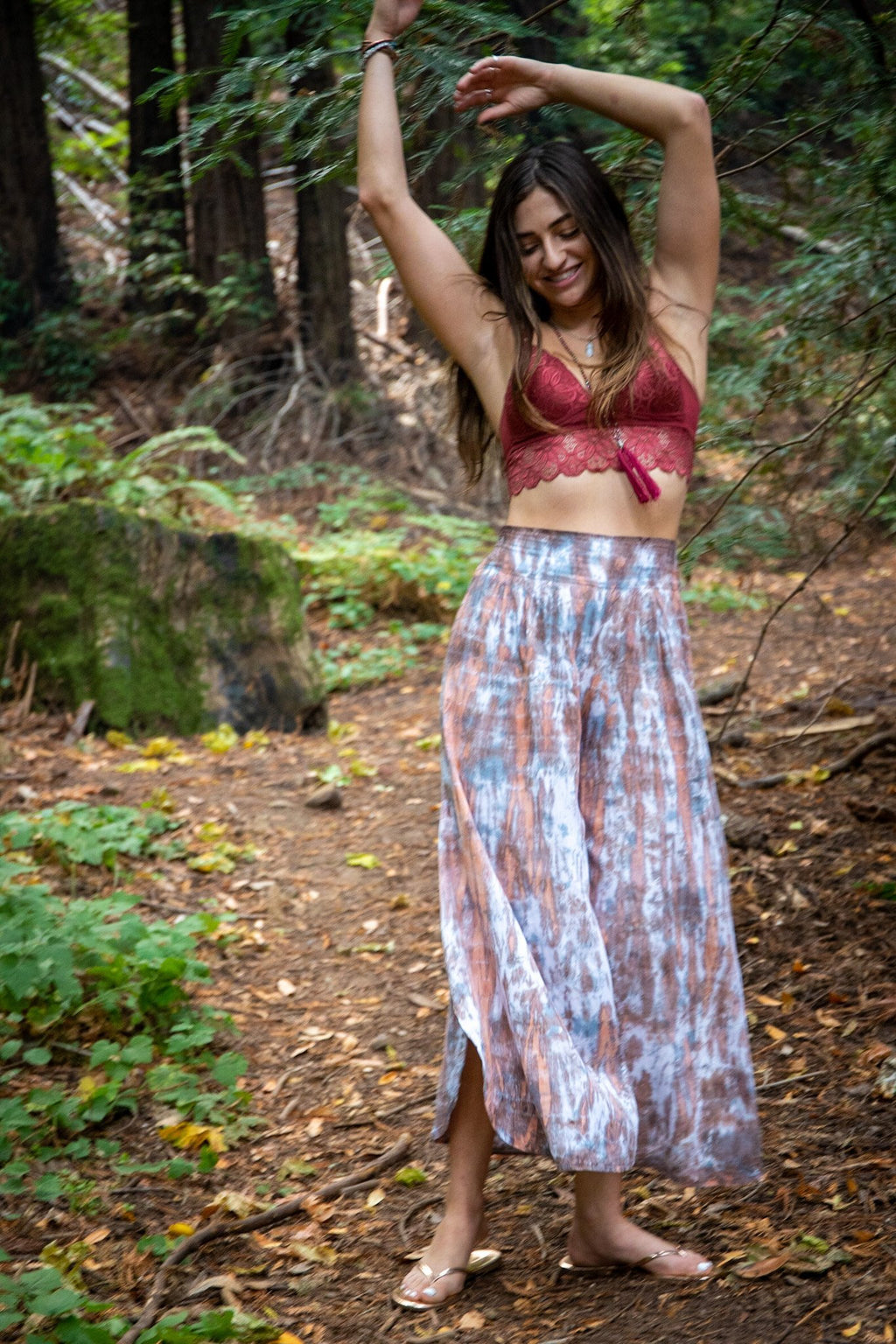 LOTUS PANT - EUCALYPTUS / BAMBOO STRIPE - BHAVANI COLLECTIVE