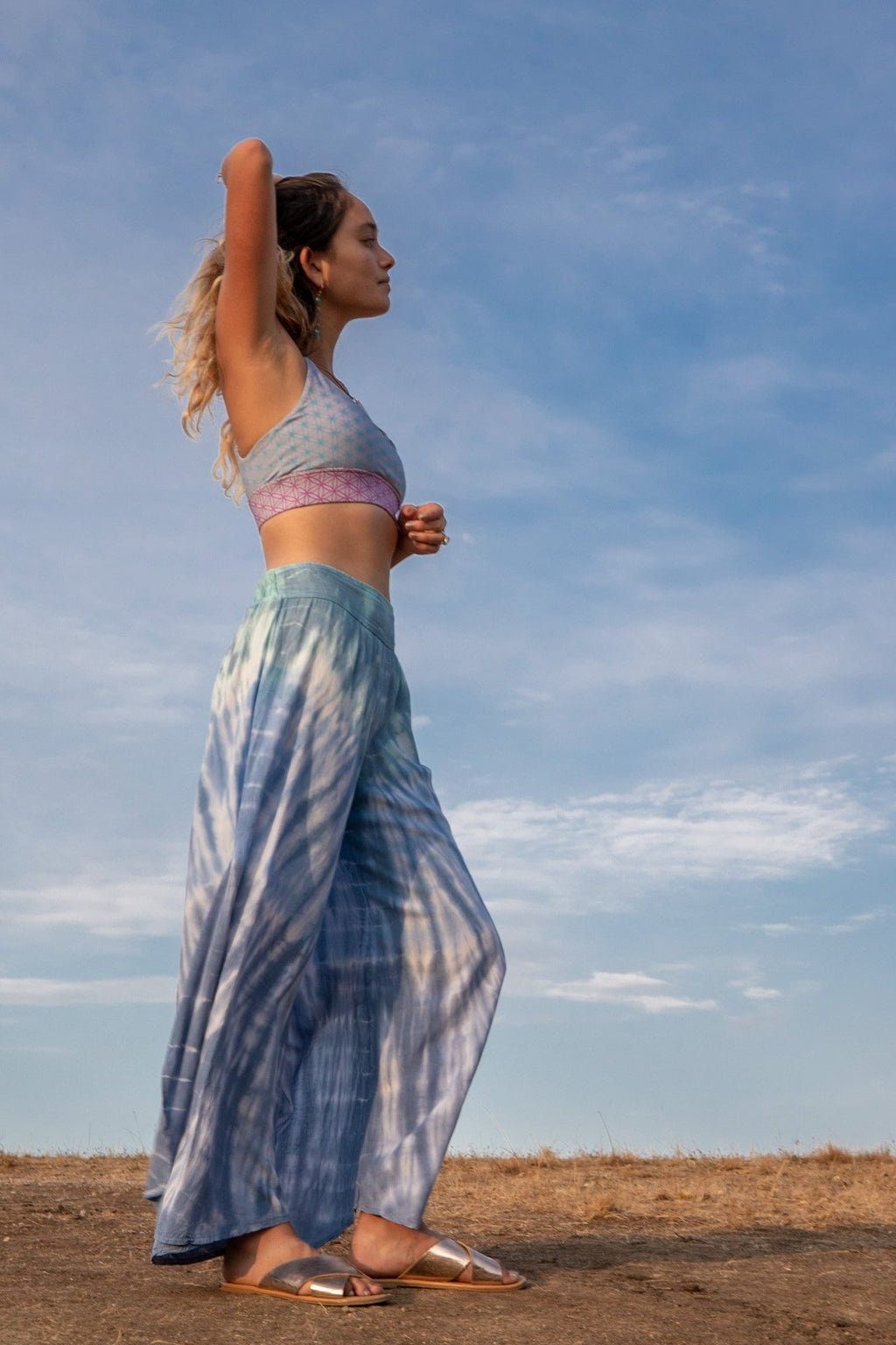 LOTUS PANT - SOFT SKY OMBRE / BAMBOO STRIPE - BHAVANI COLLECTIVE