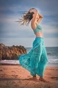 SEASIDE PANT - AQUA / BAMBOO STRIPE - BHAVANI COLLECTIVE