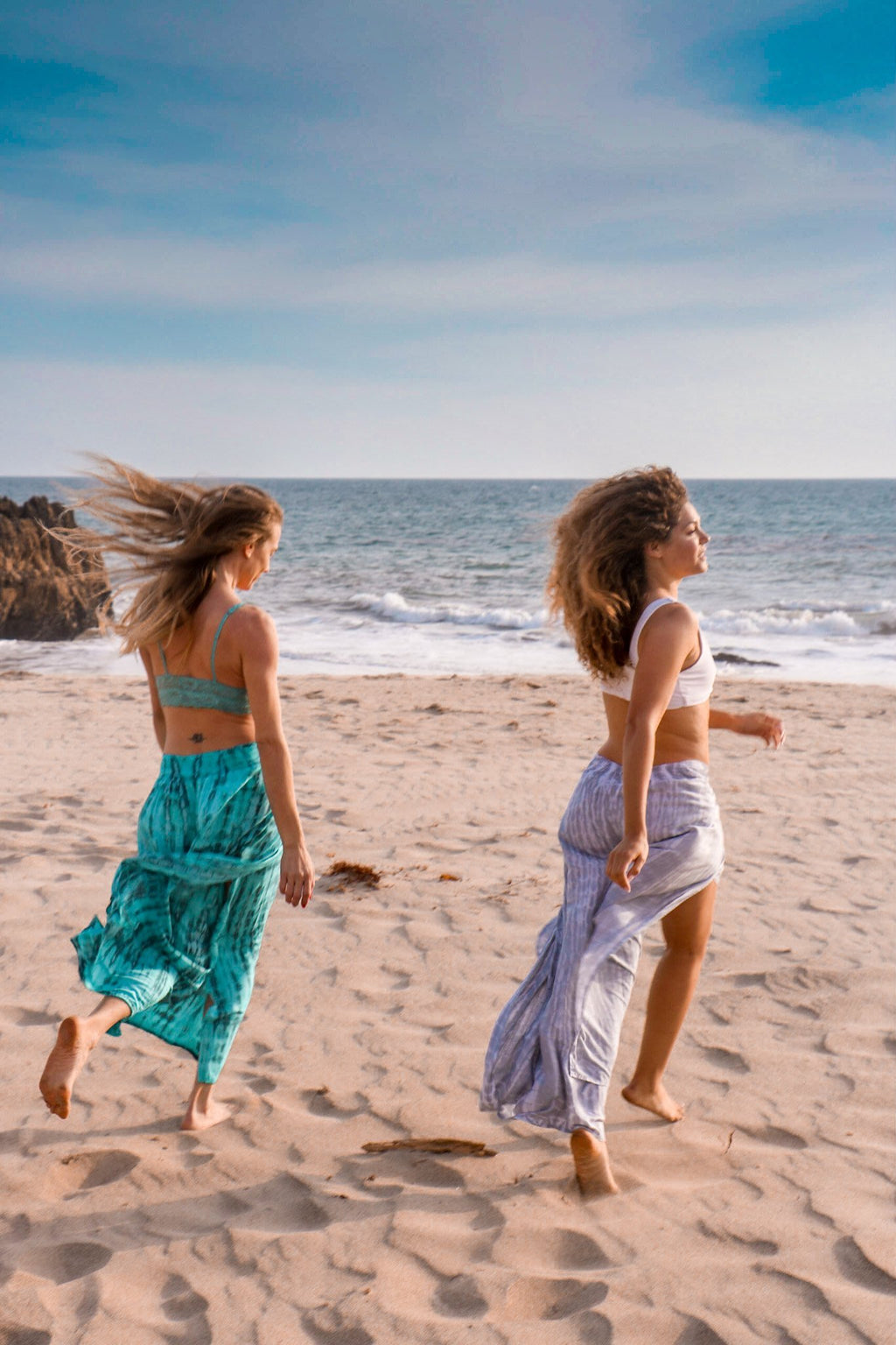 SEASIDE PANT - AQUA / BAMBOO STRIPE - BHAVANI COLLECTIVE