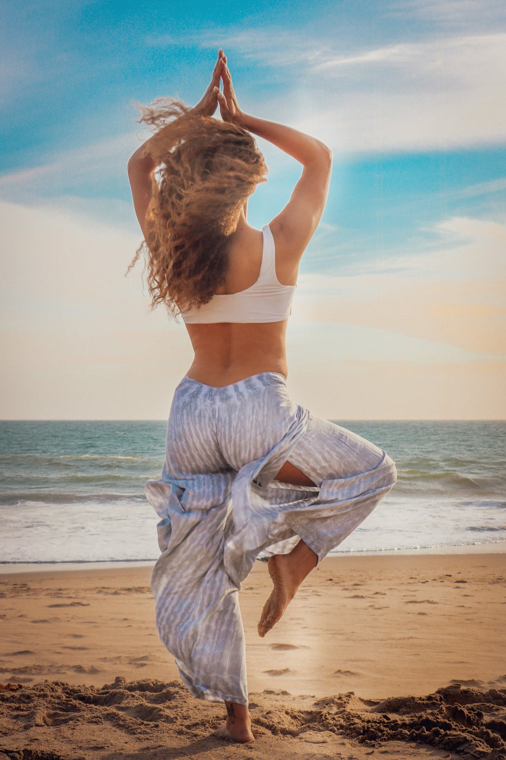 SEASIDE PANT - SILVER / BAMBOO STRIPE - BHAVANI COLLECTIVE