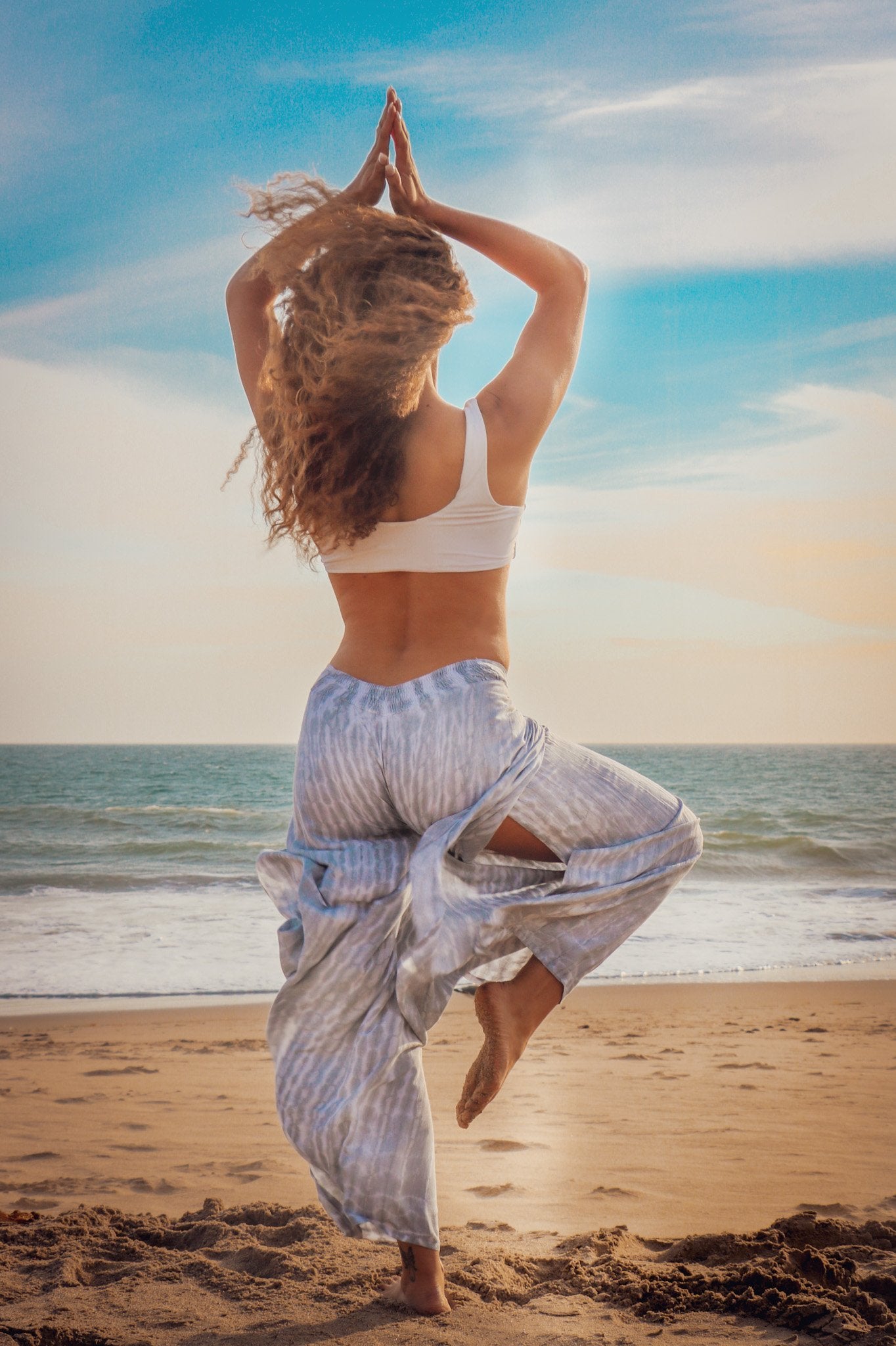SEASIDE PANT - SILVER / BAMBOO STRIPE - BHAVANI COLLECTIVE