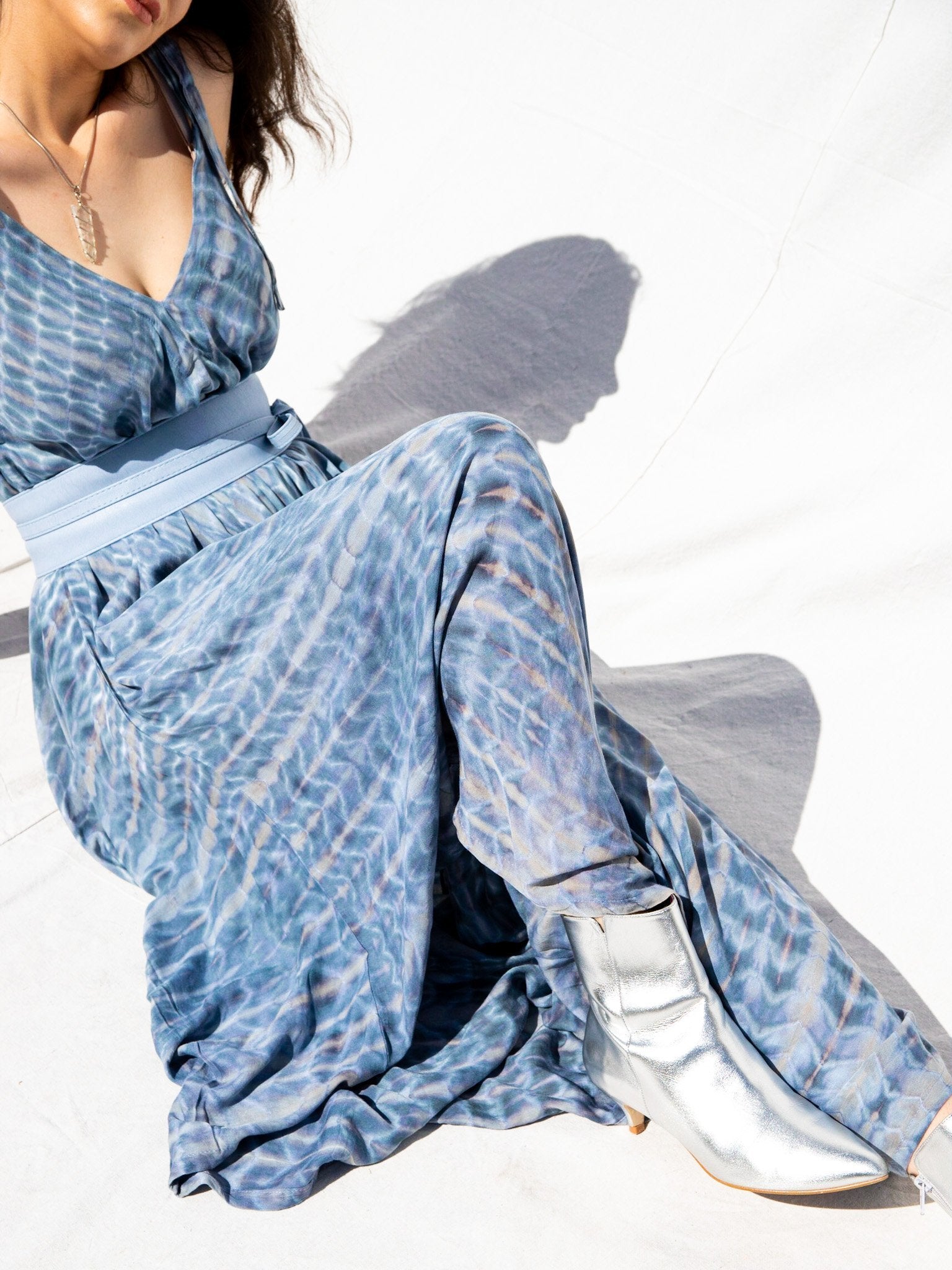 SHANTI JUMPSUIT - ETHERIC BLUE - BHAVANI COLLECTIVE