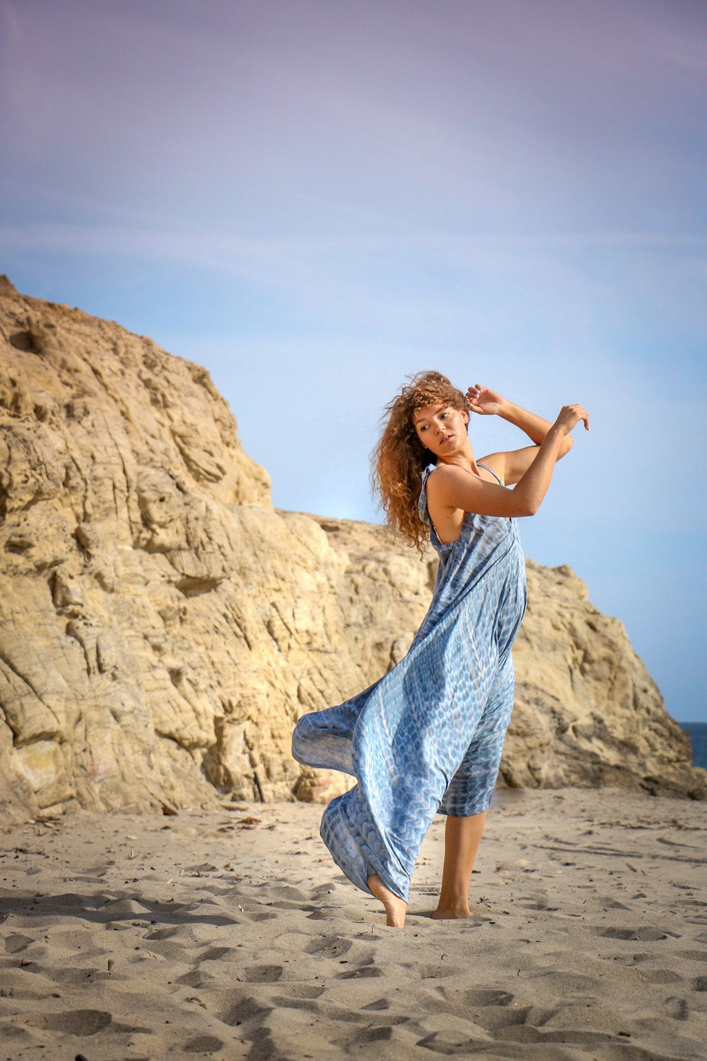 SHANTI JUMPSUIT - ETHERIC BLUE - BHAVANI COLLECTIVE