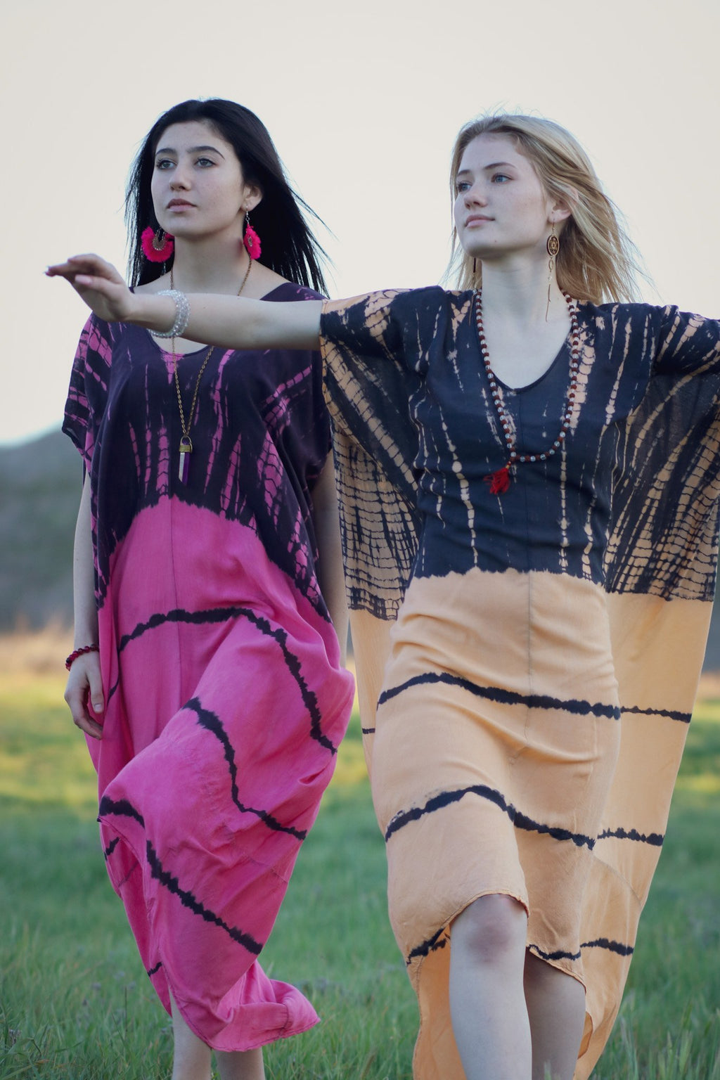 SOMA CAFTAN - APRICOT / GHOST STRIPE - BHAVANI COLLECTIVE