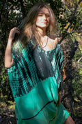 SOMA CAFTAN - AQUA / GHOST STRIPE - BHAVANI COLLECTIVE