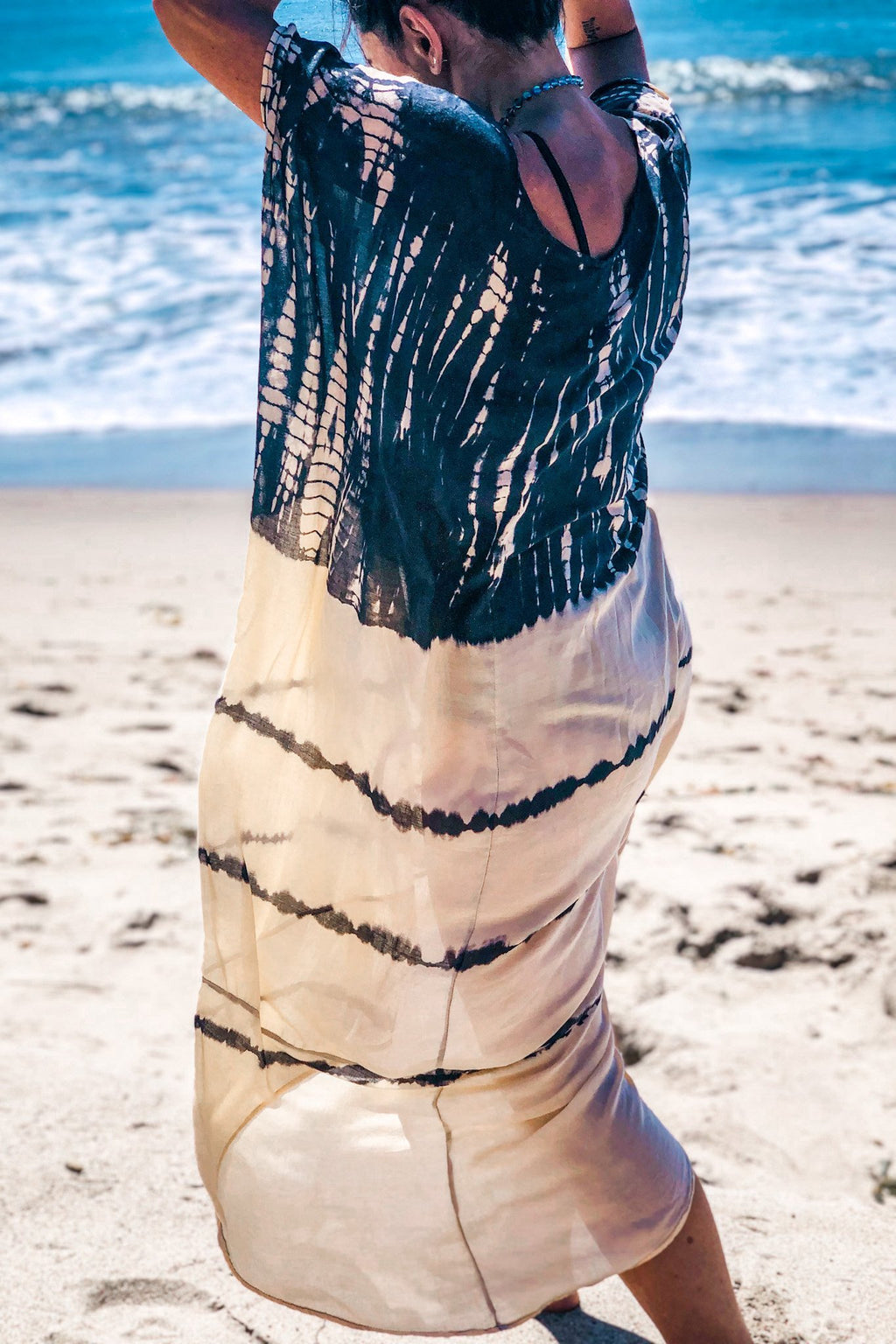 SOMA CAFTAN - CLOUD / GHOST STRIPE - BHAVANI COLLECTIVE