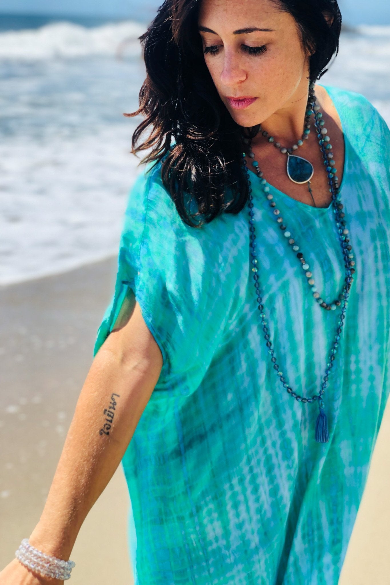 SOMA CAFTAN - ELECTRIC JUNGLE / BAMBOO STRIPE - BHAVANI COLLECTIVE