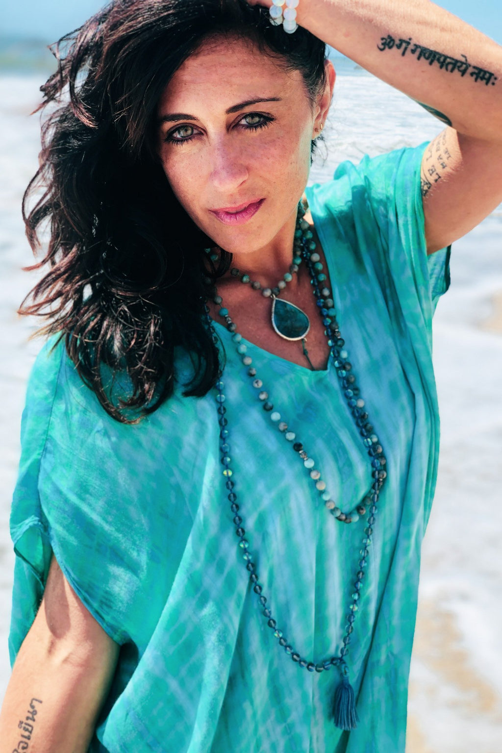 SOMA CAFTAN - ELECTRIC JUNGLE / BAMBOO STRIPE - BHAVANI COLLECTIVE