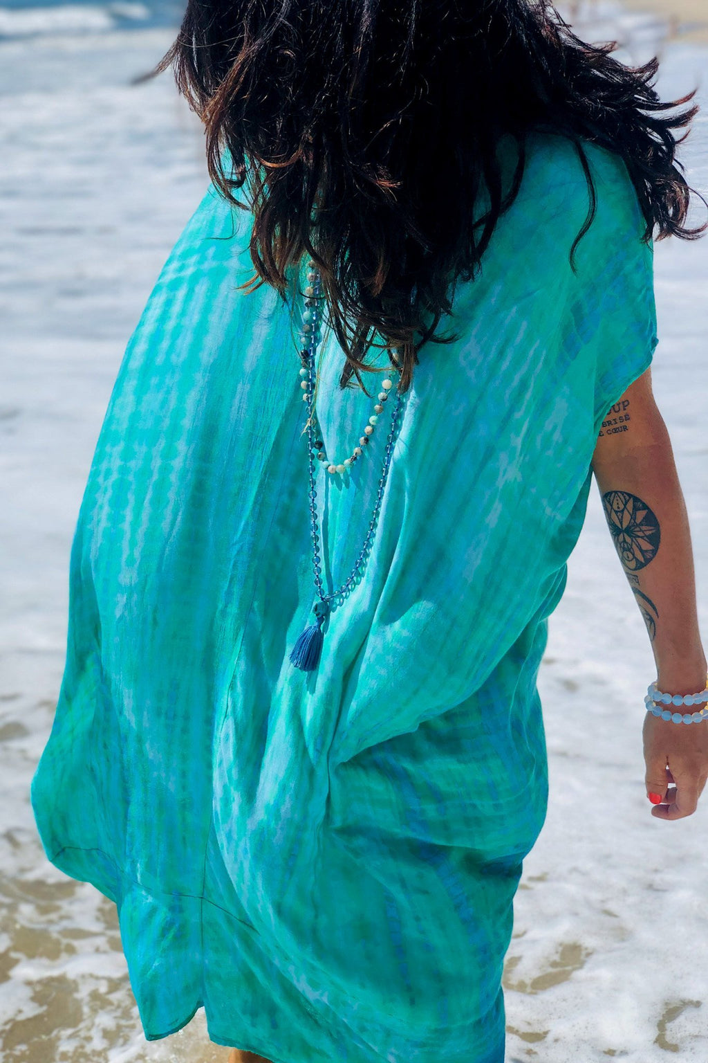 SOMA CAFTAN - ELECTRIC JUNGLE / BAMBOO STRIPE - BHAVANI COLLECTIVE