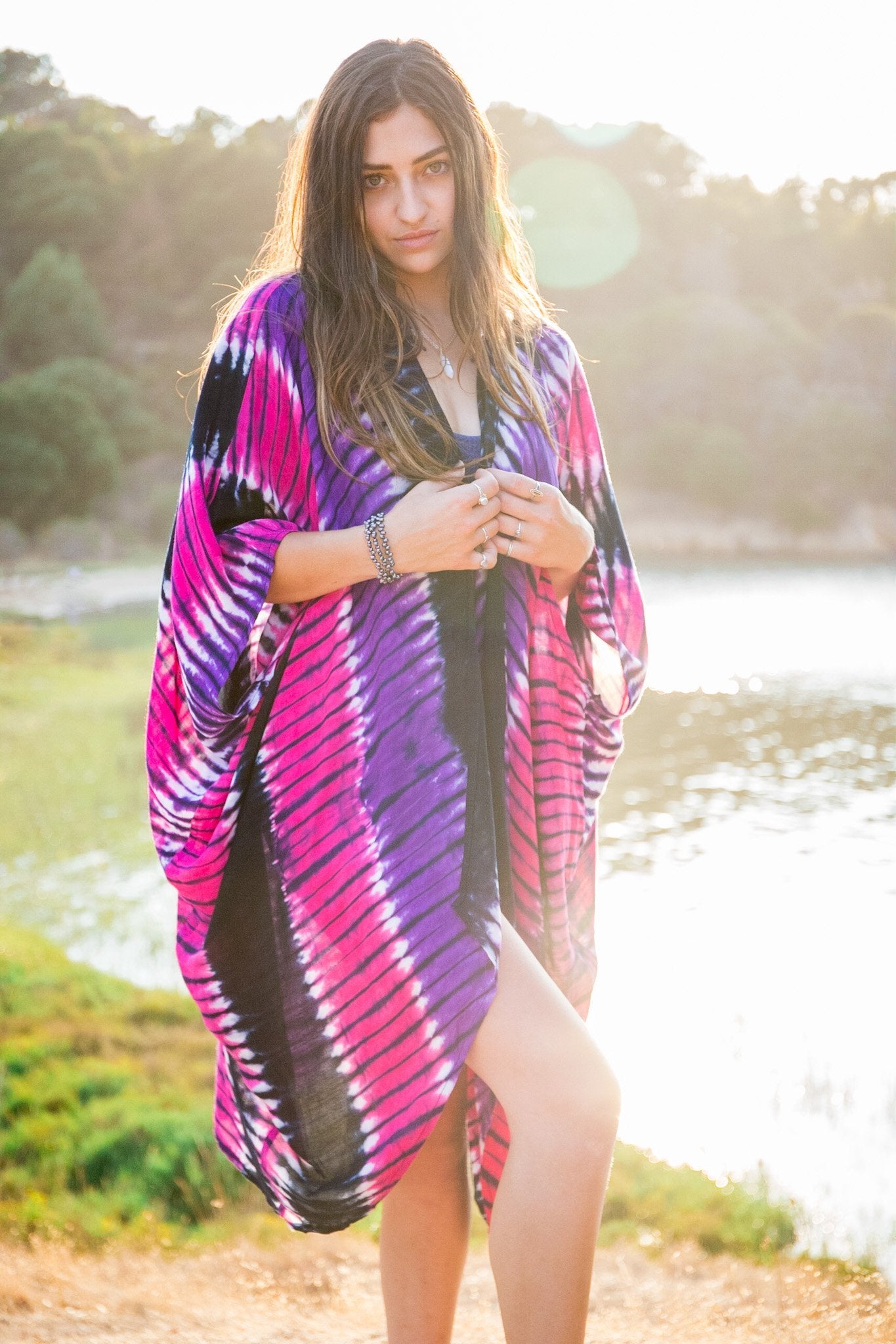 SUNSET KIMONO - RADIANCE / SHIBORI STRIPE - BHAVANI COLLECTIVE