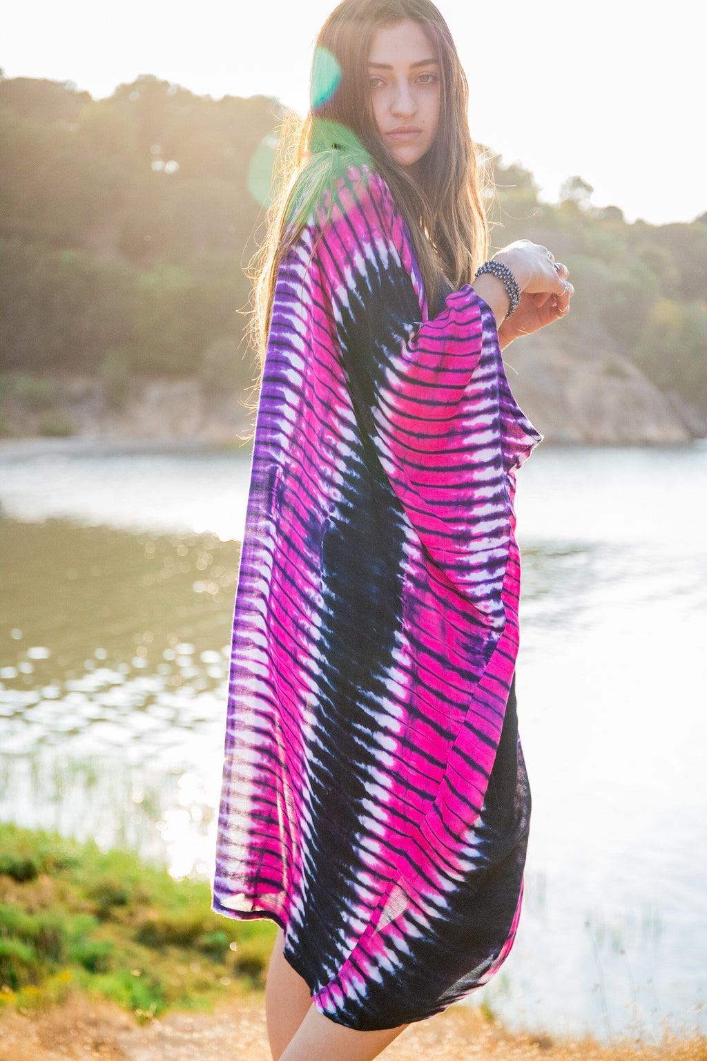 SUNSET KIMONO - RADIANCE / SHIBORI STRIPE - BHAVANI COLLECTIVE