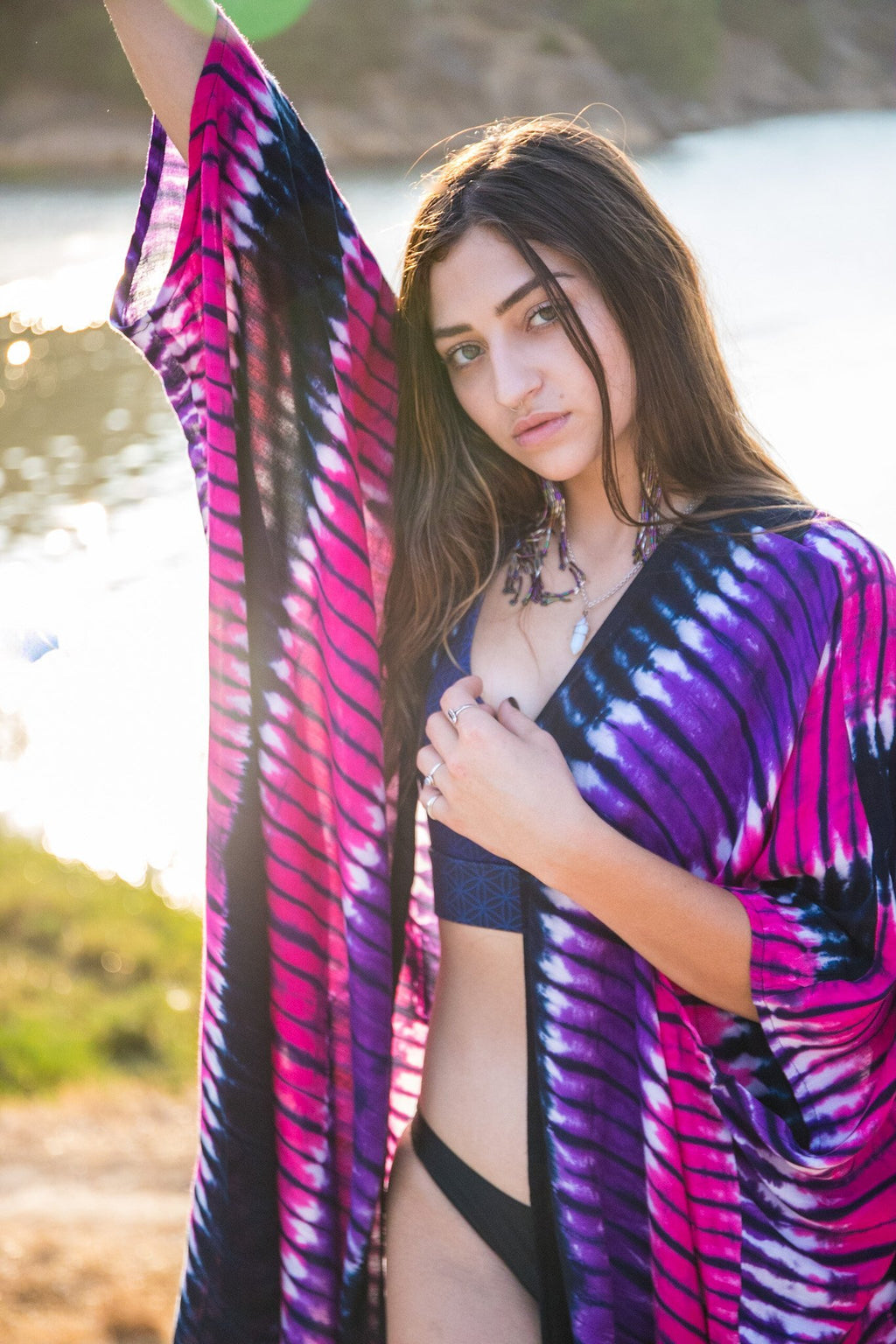 SUNSET KIMONO - RADIANCE / SHIBORI STRIPE - BHAVANI COLLECTIVE