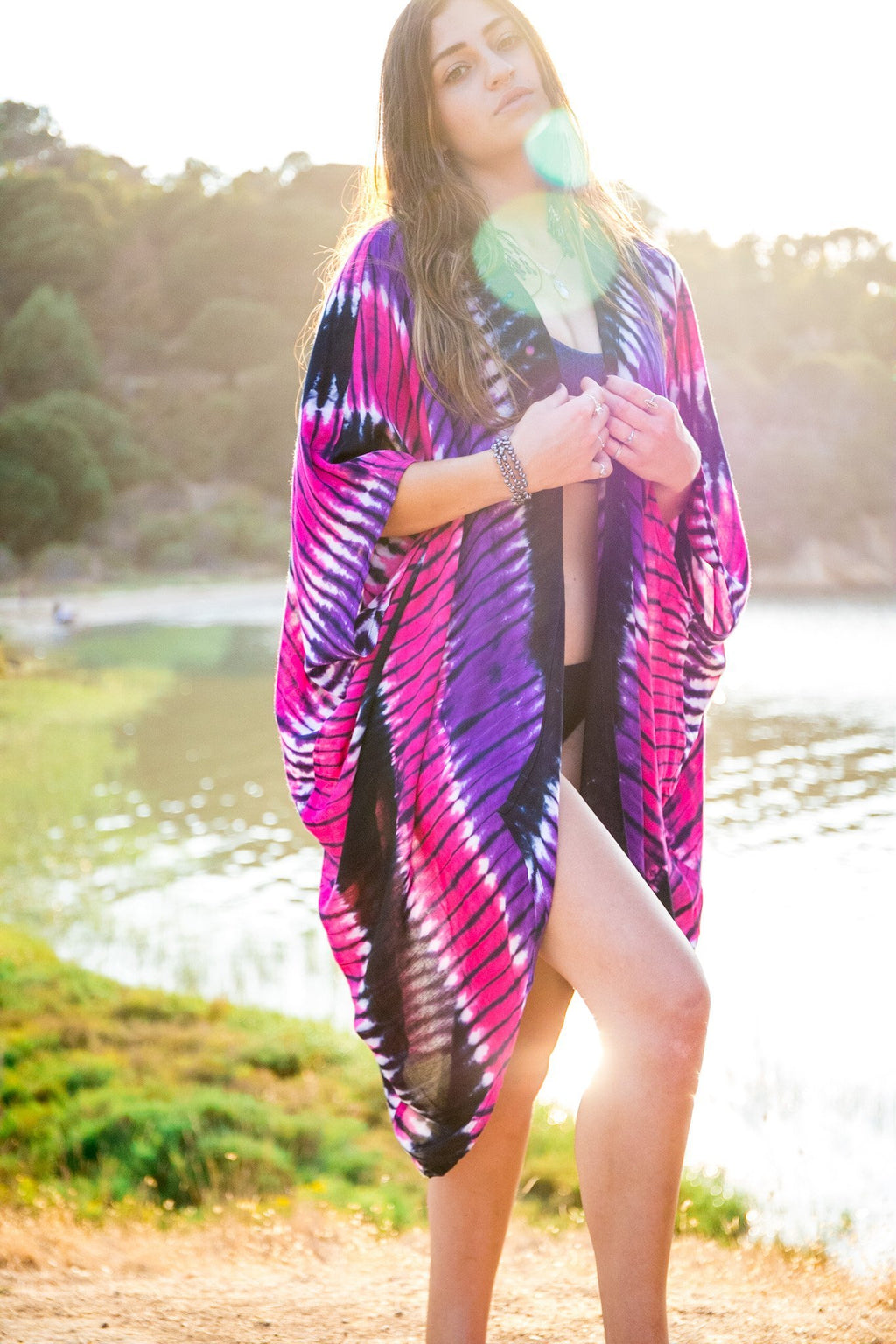 SUNSET KIMONO - RADIANCE / SHIBORI STRIPE - BHAVANI COLLECTIVE