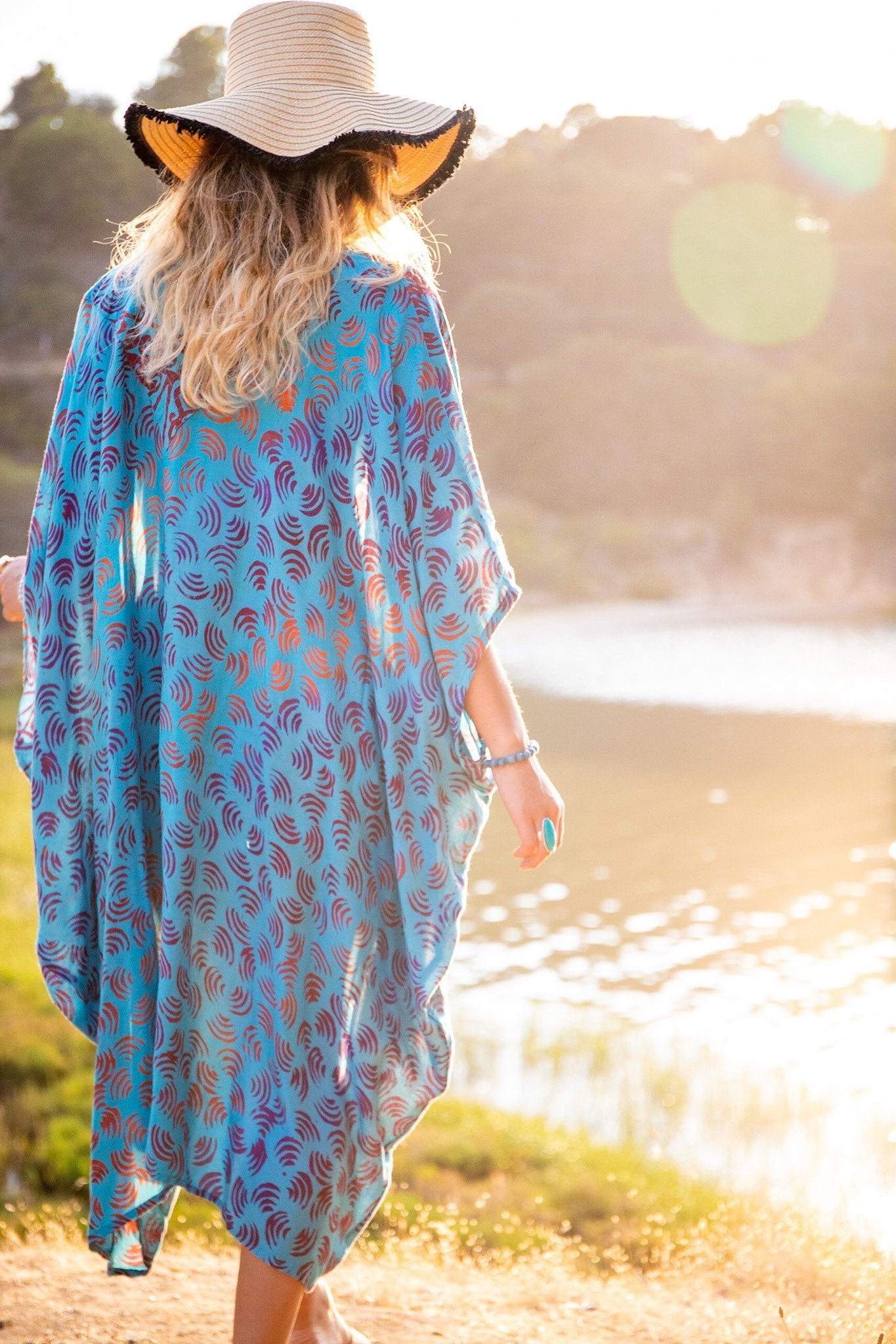 SUNSET KIMONO - TEMPLE FIRE / TURQUOISE - BHAVANI COLLECTIVE