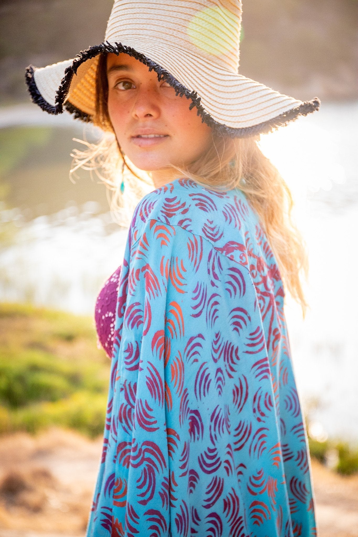 SUNSET KIMONO - TEMPLE FIRE / TURQUOISE - BHAVANI COLLECTIVE
