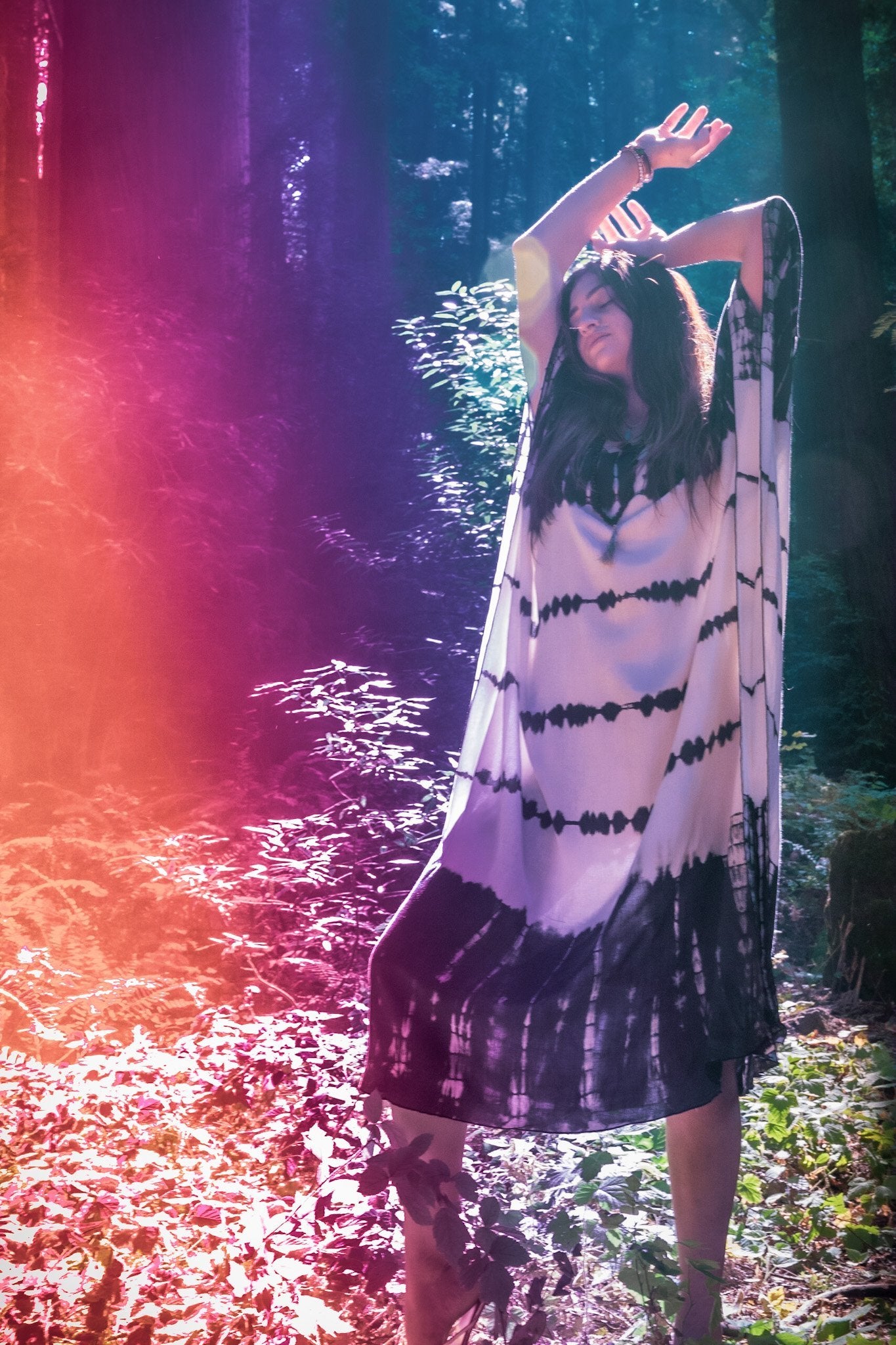 TULUM CAFTAN - CLOUD / GHOST STRIPE - BHAVANI COLLECTIVE