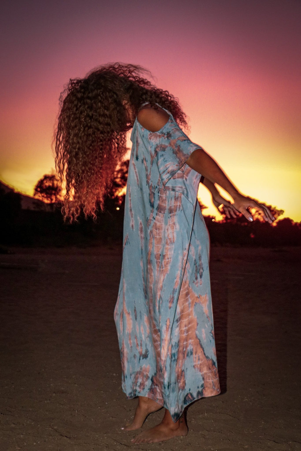 TULUM CAFTAN - COASTAL / ECHO STRIPE - BHAVANI COLLECTIVE
