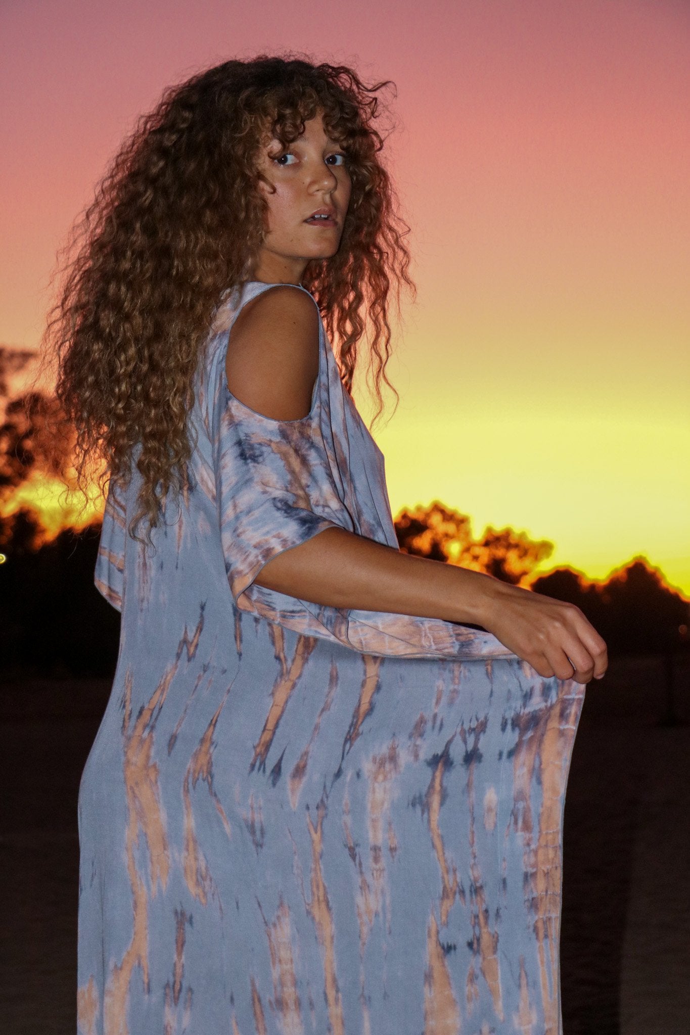 TULUM CAFTAN - COASTAL / ECHO STRIPE - BHAVANI COLLECTIVE