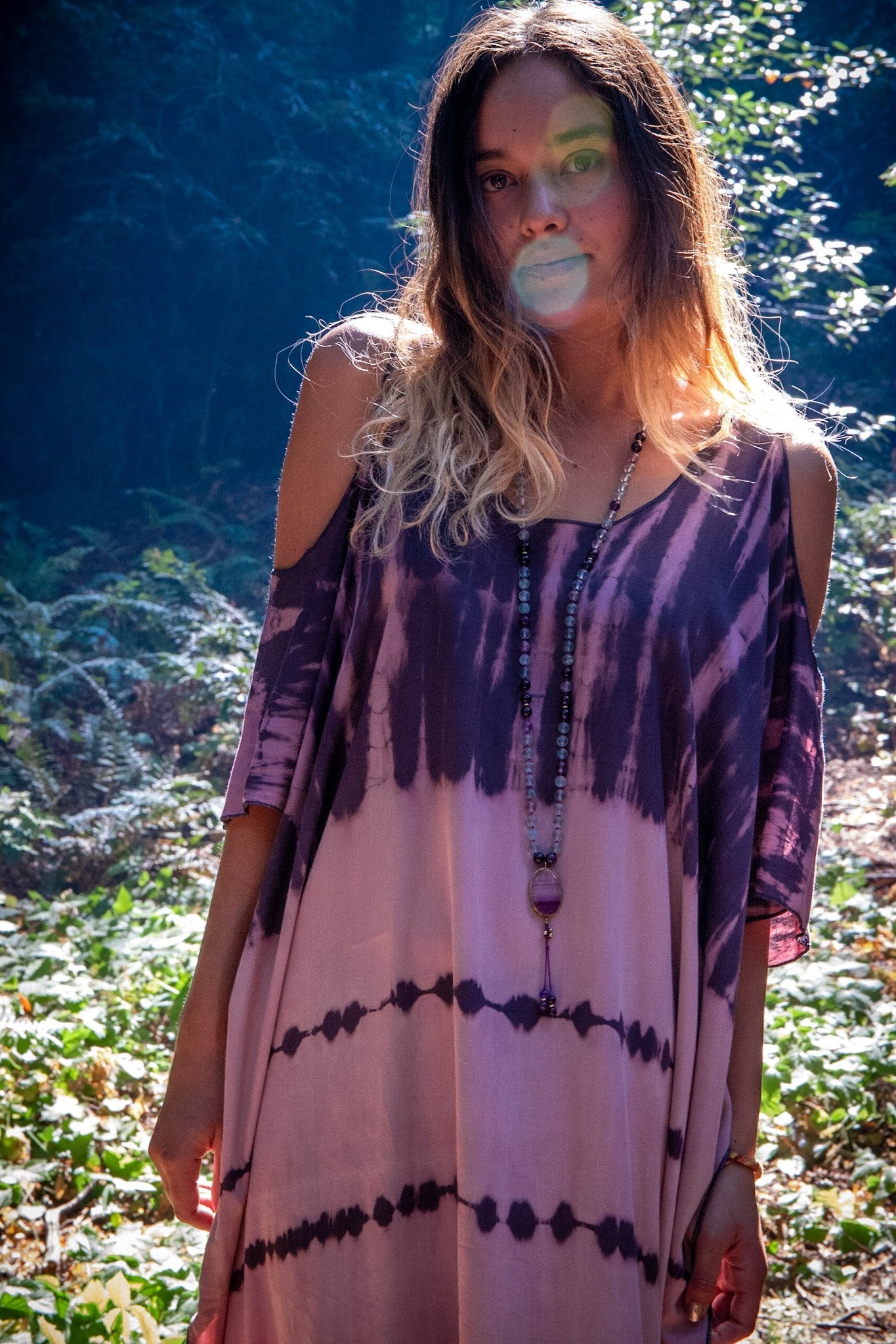 TULUM CAFTAN - MAUVEGLOW / GHOST STRIPE - BHAVANI COLLECTIVE