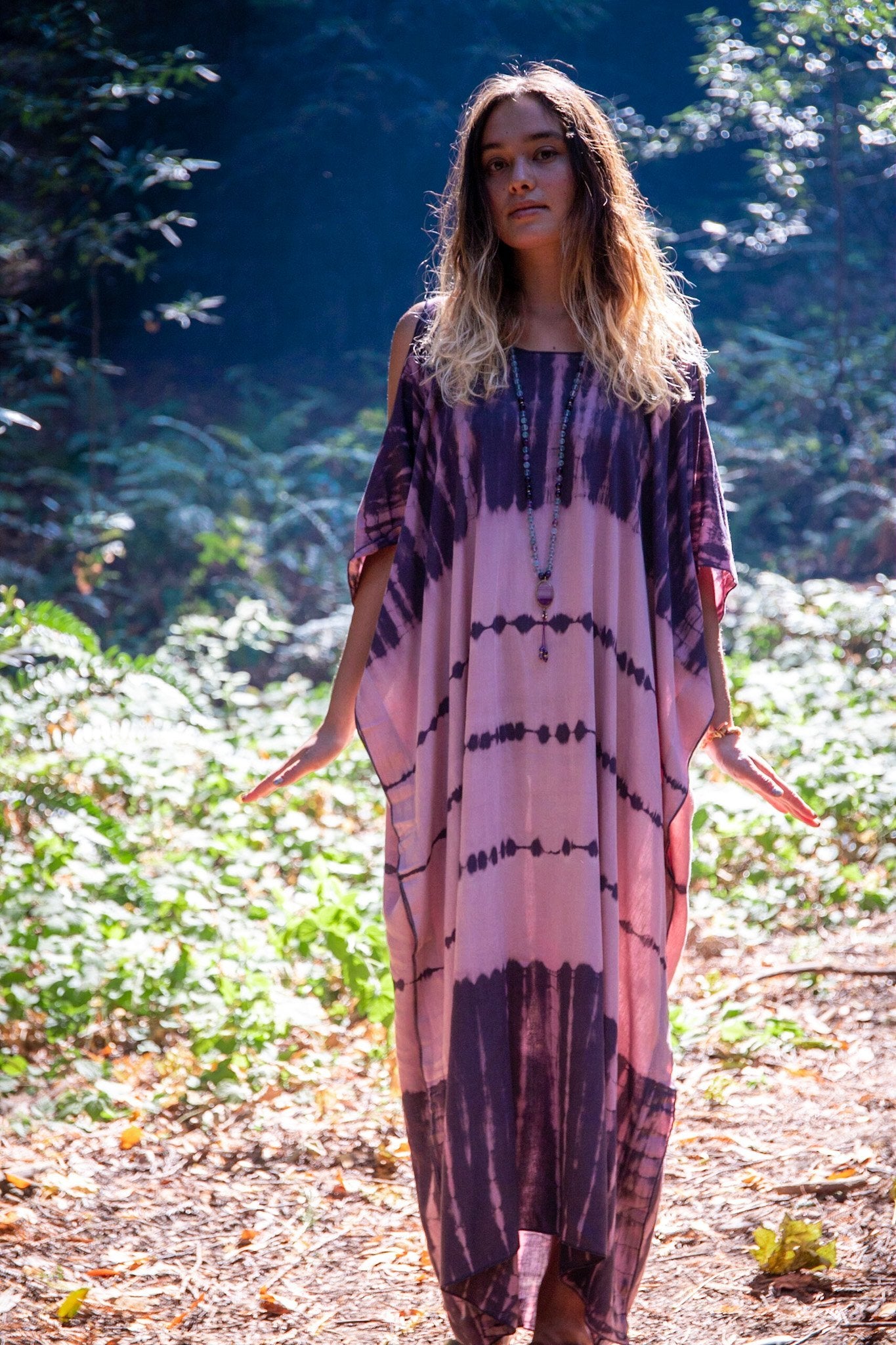 TULUM CAFTAN - MAUVEGLOW / GHOST STRIPE - BHAVANI COLLECTIVE