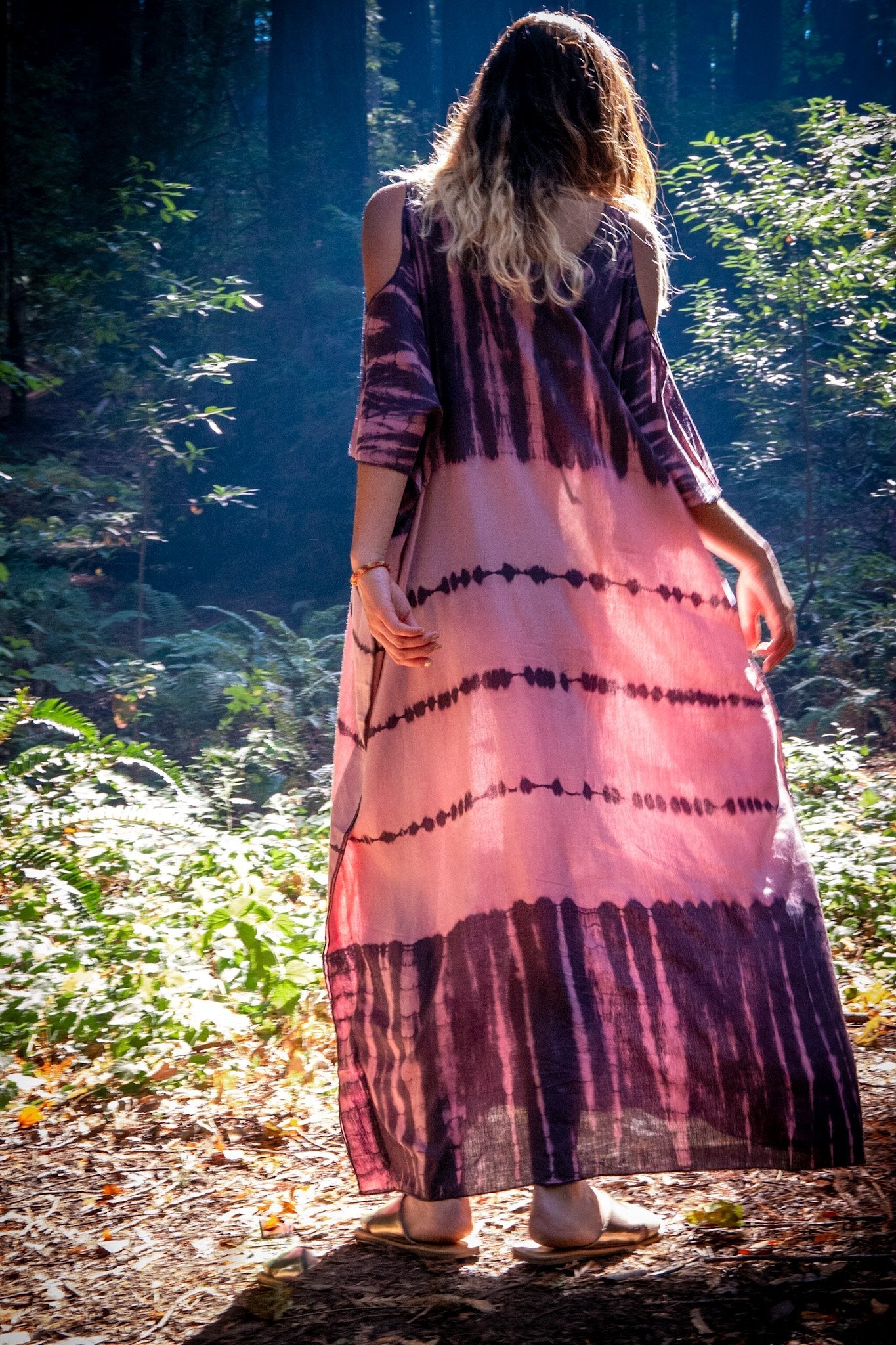 TULUM CAFTAN - MAUVEGLOW / GHOST STRIPE - BHAVANI COLLECTIVE