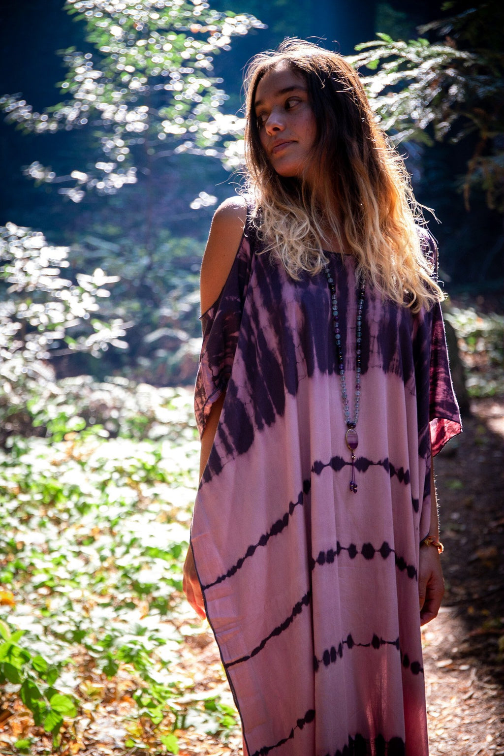 TULUM CAFTAN - MAUVEGLOW / GHOST STRIPE - BHAVANI COLLECTIVE