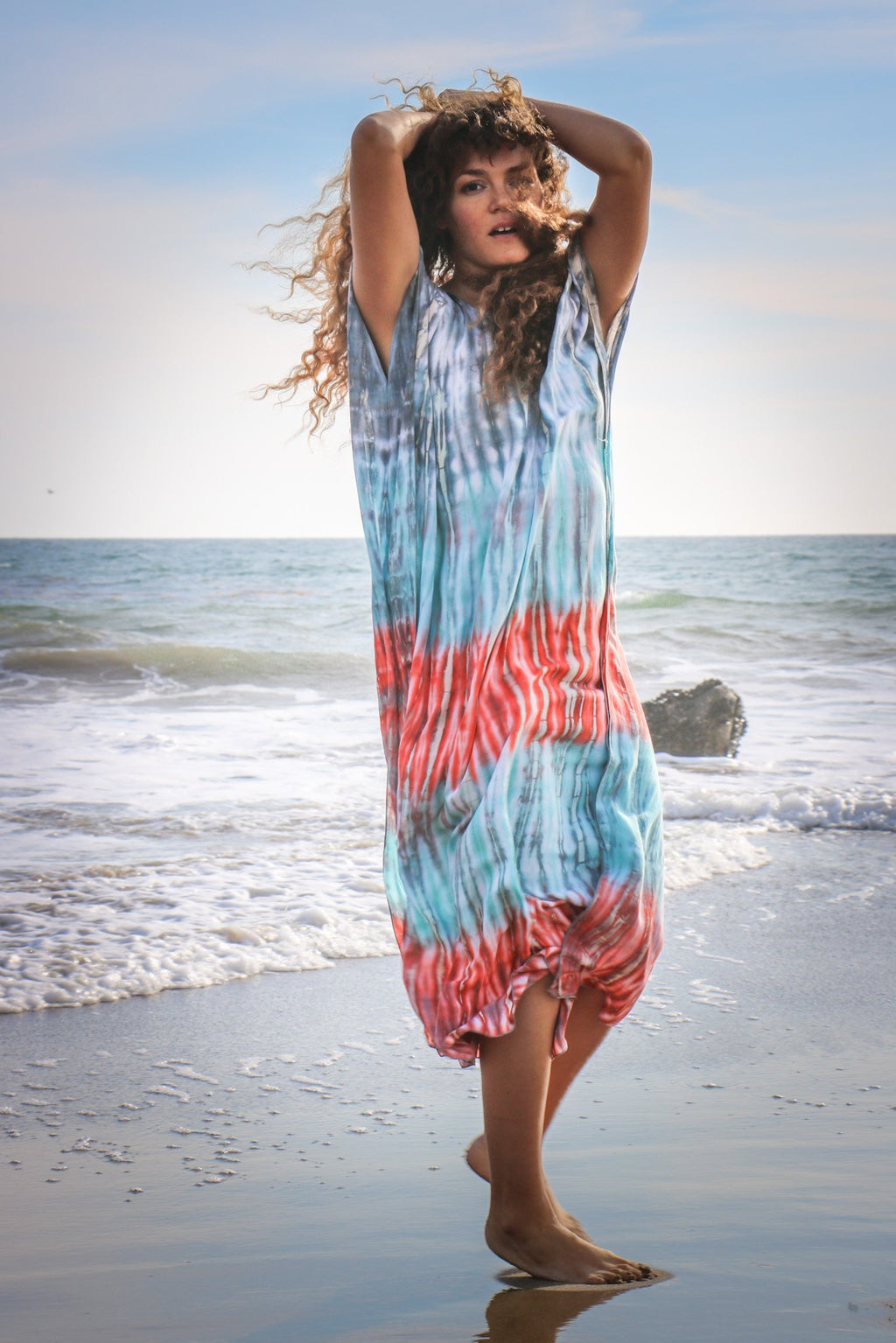 TULUM CAFTAN - SUNSET / BAMBOO STRIPE - BHAVANI COLLECTIVE