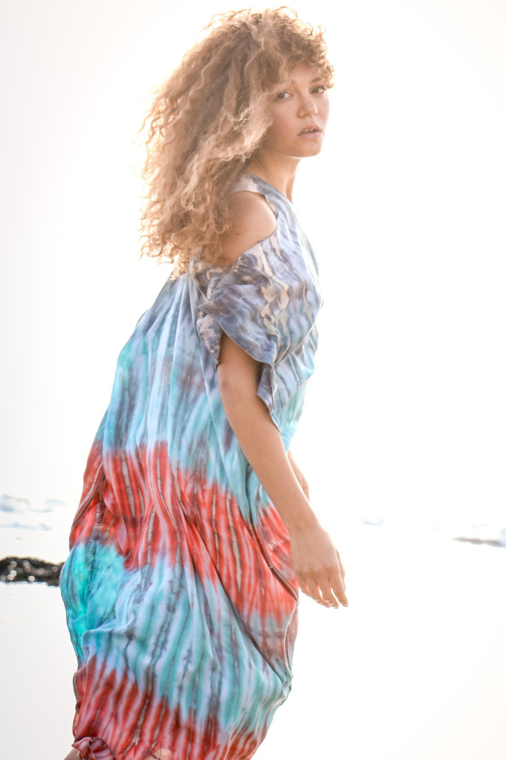 TULUM CAFTAN - SUNSET / BAMBOO STRIPE - BHAVANI COLLECTIVE