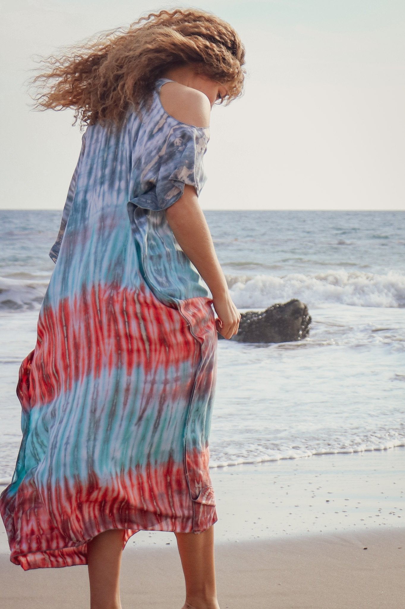 TULUM CAFTAN - SUNSET / BAMBOO STRIPE - BHAVANI COLLECTIVE