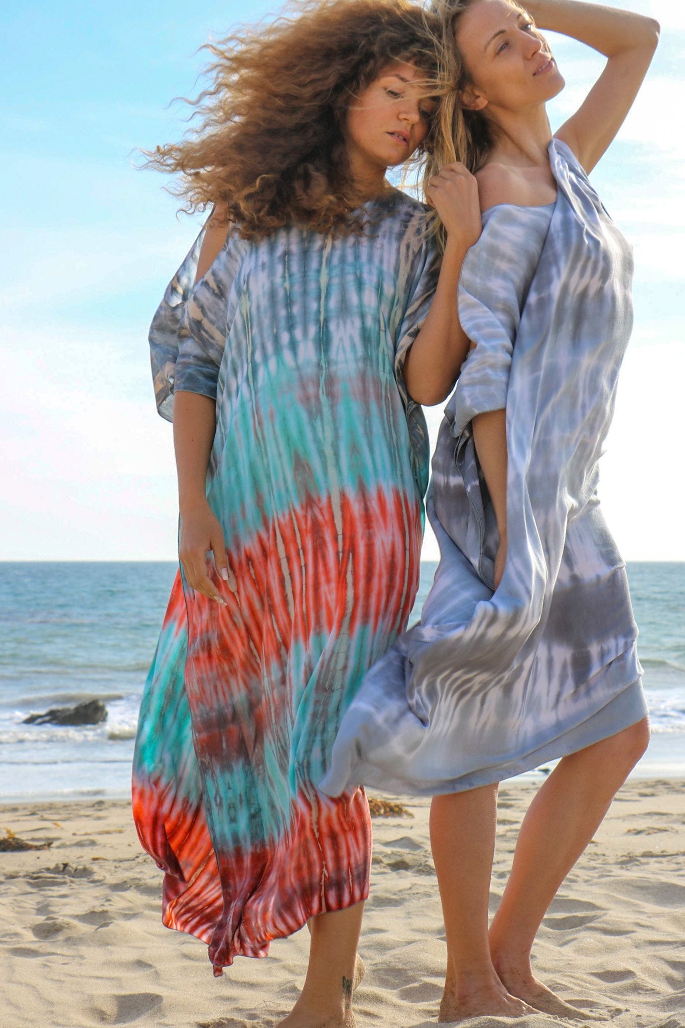 TULUM CAFTAN - SUNSET / BAMBOO STRIPE - BHAVANI COLLECTIVE